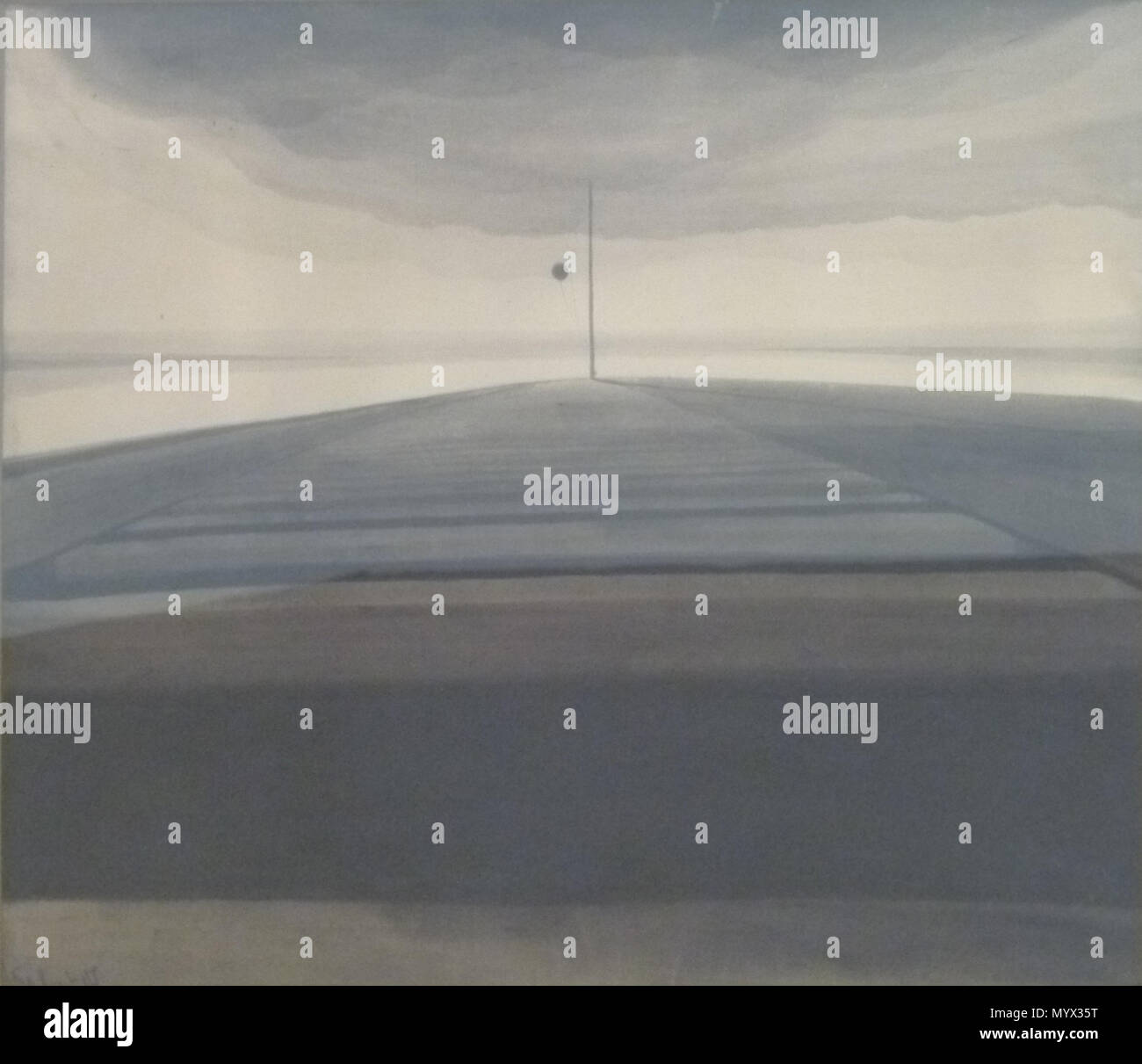 66 Léon Spilliaert (1907) - op het staketsel De seinpaal Banque D'Images