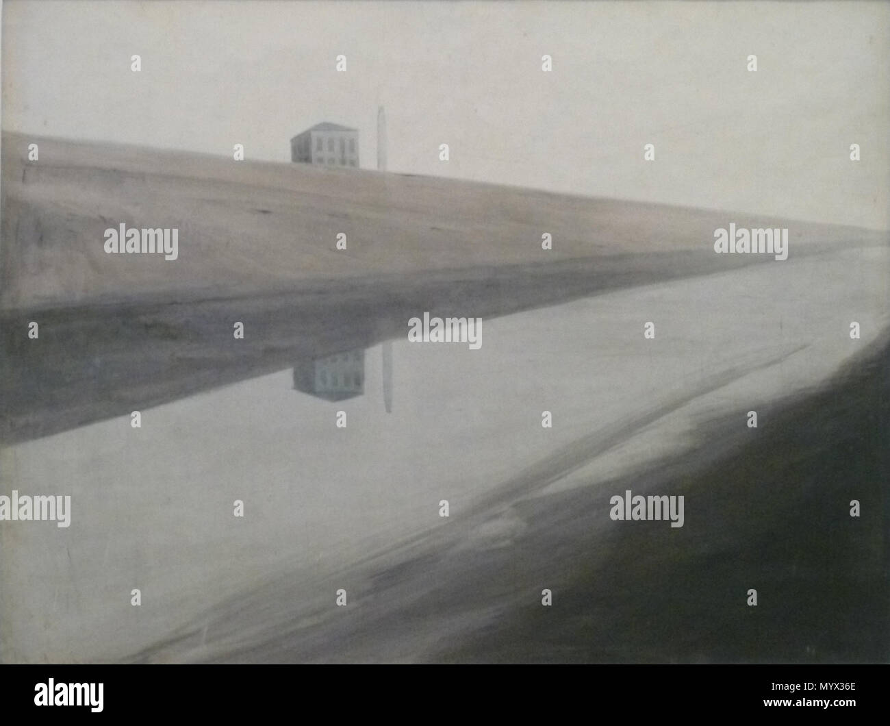 66 Léon Spilliaert (1909) - les genets en Huis aan de vaargeul Banque D'Images