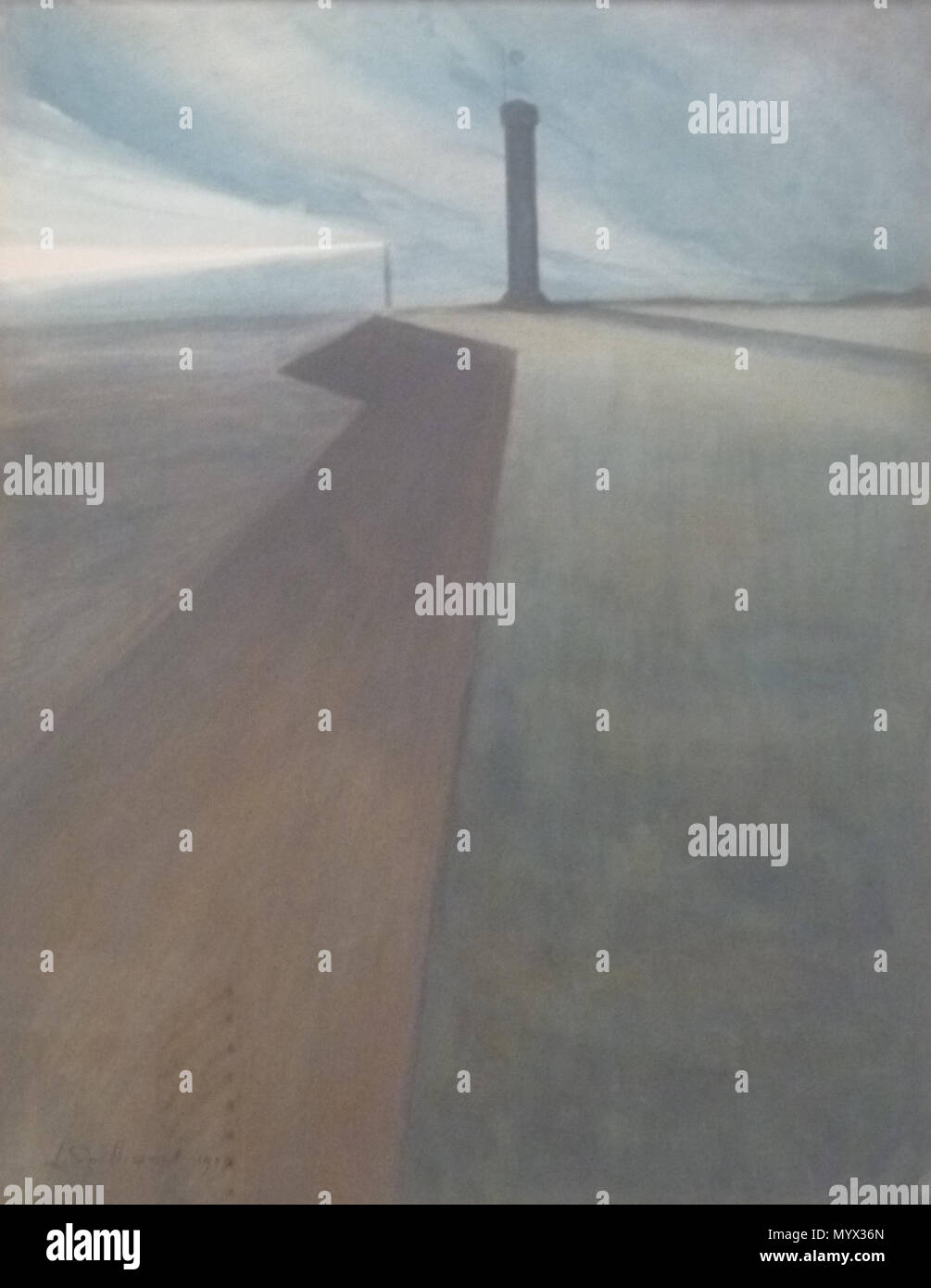 66 Léon Spilliaert (1903) - Dijk en vuurtoren (seinpaal) Banque D'Images