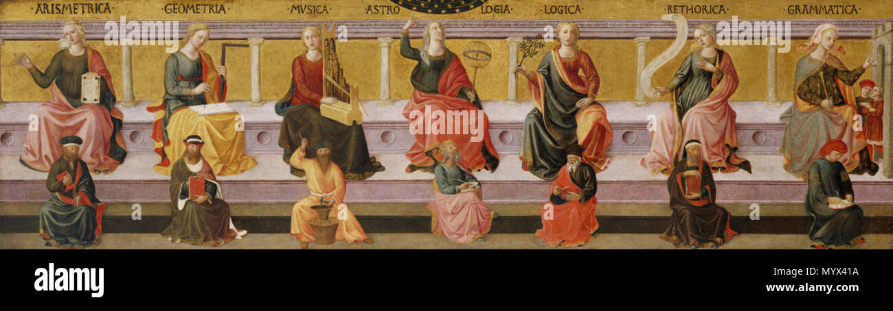 . Sept Arts libéraux . circa 1450 21 sept arts libéraux par Francesco Pesellino Banque D'Images