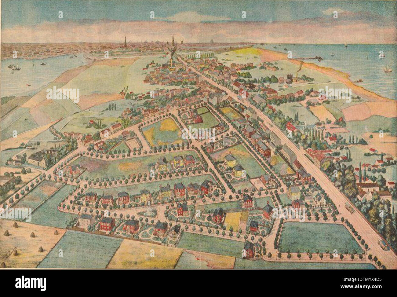 . Anglais : Eberts Villaby sur Amager de Copenhague, Danemark . 1896. Franz Sedivy 27 Eberts Villaby (Franz Sedivy) (2) Banque D'Images