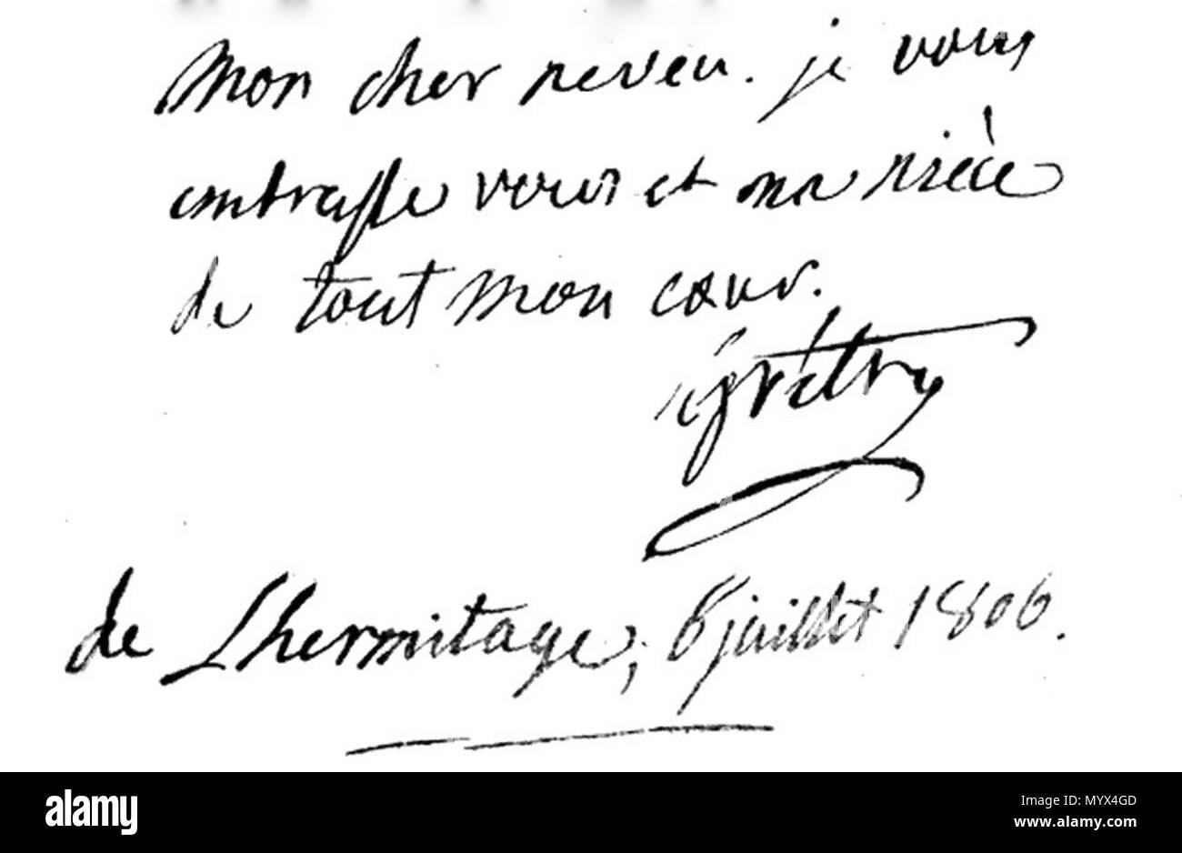 Unterschrift 102 Grétrys Banque D'Images