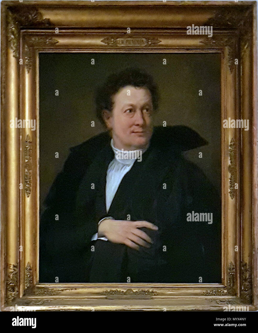 . Anglais : Portrait de l'acteur Néerlandais Andries Snoek (1766-1829) par Jan Willem Pieneman dans un escalier de Stadsschouwburg, théâtre municipal d'Amsterdam sur la Leidseplein, Amsterdam, Pays-Bas. . 17 janvier 2018, 16:59:48. Jan Willem Pieneman (1779 - 1853) 4 Andries Snoek (J W Pieneman, 1829) Banque D'Images