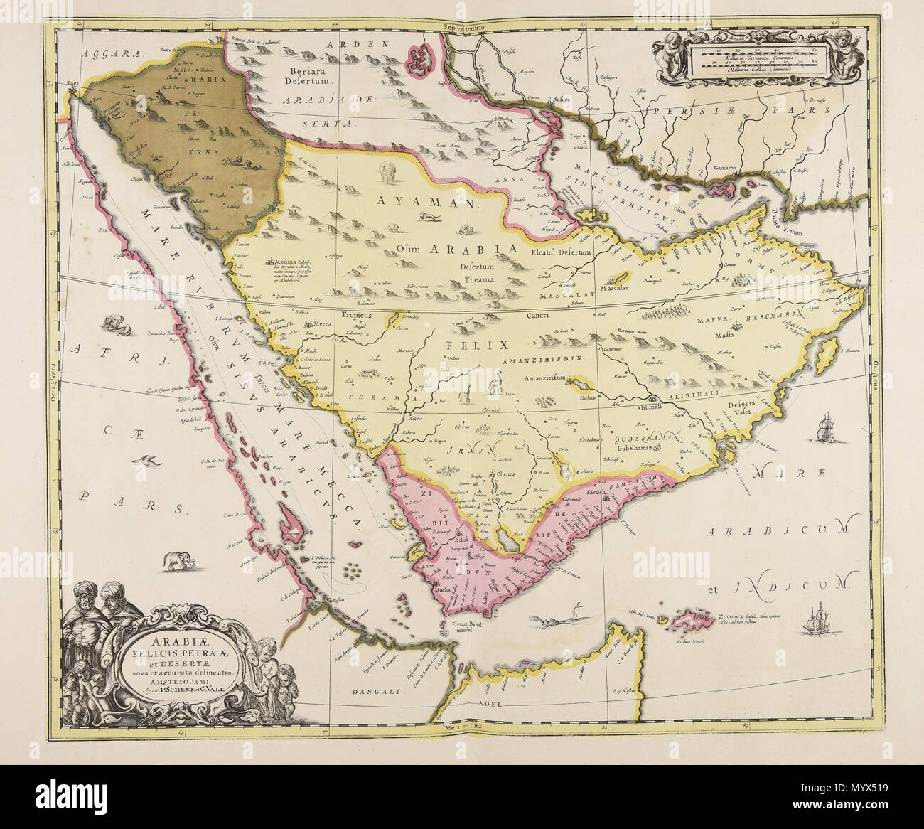 BCTN GG 1 à un 4-0054.tif . Arabiae Felicis, Petrae ae et desertae nova et Accurata Delineatio. Entre 1673 et 1719. Ce fichier n'est pas informations sur l'auteur. Arabiae 373 Felicis, Petrae ae et desertae nova et Accurata Delineatio CBT - 6617725 Banque D'Images