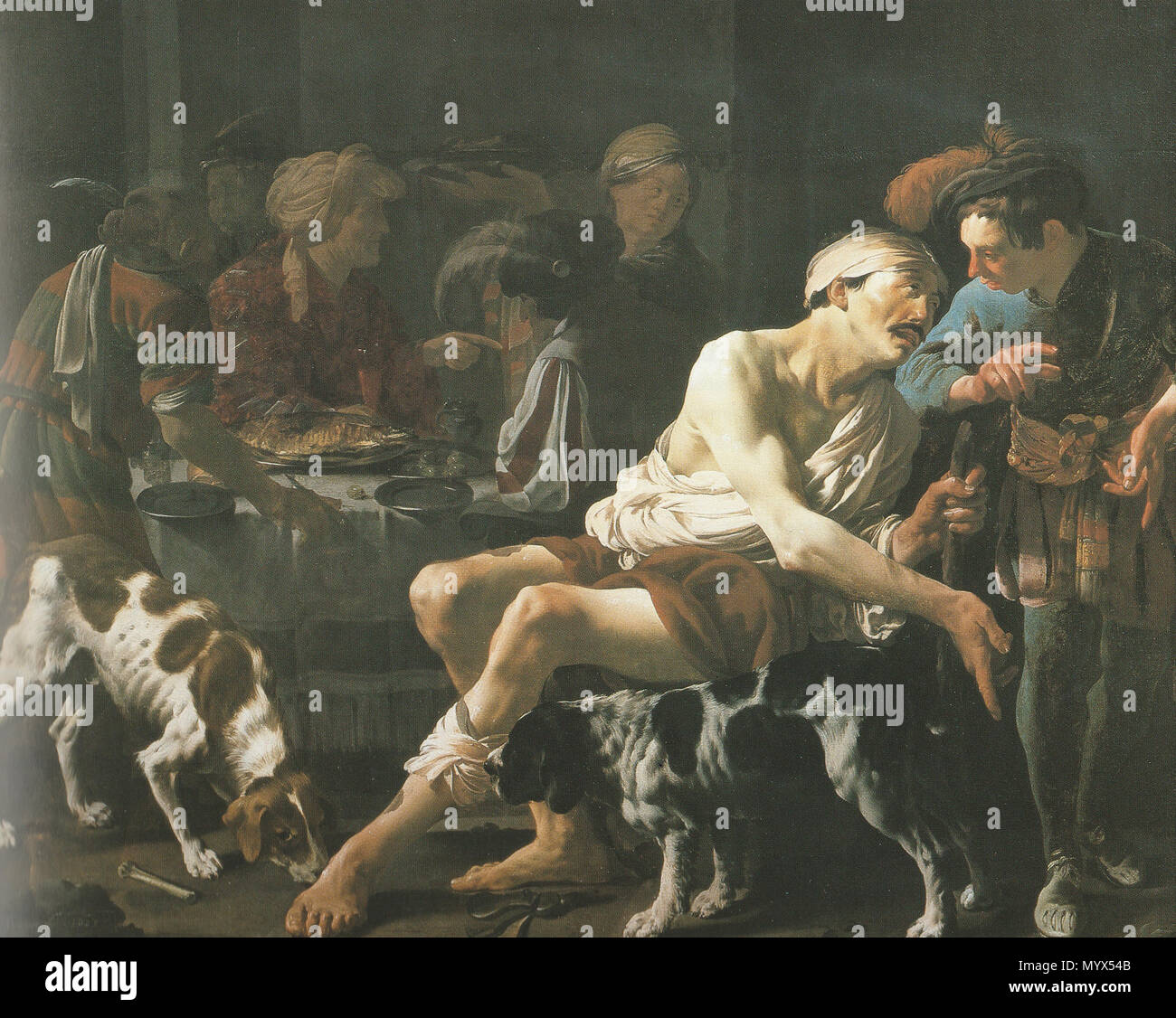 . Anglais : La parabole de l'homme riche et le pauvre Lazare, Lucas 16:19-13 . 1625. Hendrick ter Brugghen 98 l'homme riche et un pauvre Lazare Banque D'Images