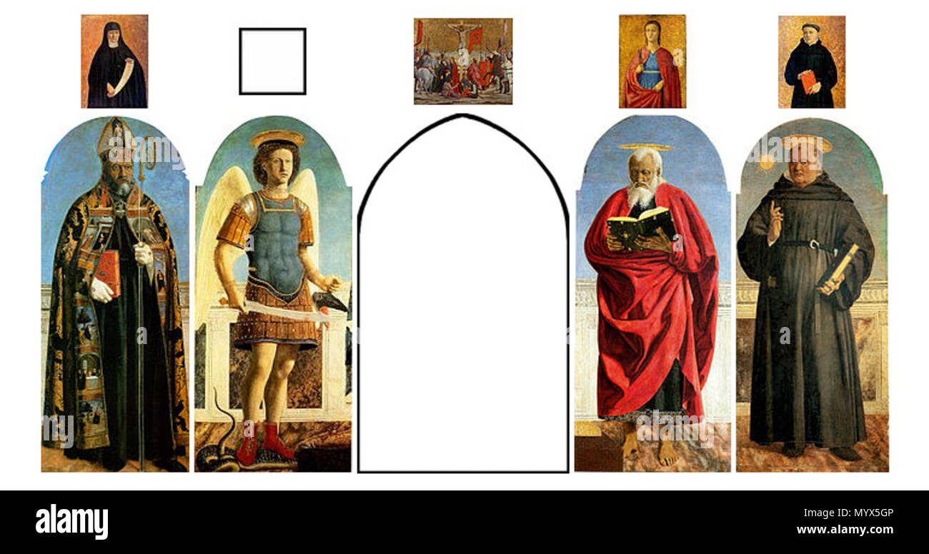 . Polyptyque de Saint Augustin . 145484 polyptyque de Saint Augustin - Piero della Francesca Banque D'Images
