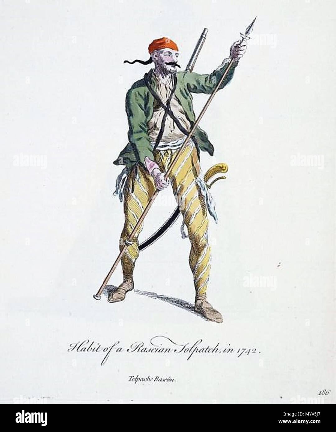 . Anglais : un Rascian Tolpatch d'habitude en 1742. Tolpache Rascien. . Entre 1757 et 1772. Miller, John (1715-1790) 100 Tolpache ? Banque D'Images