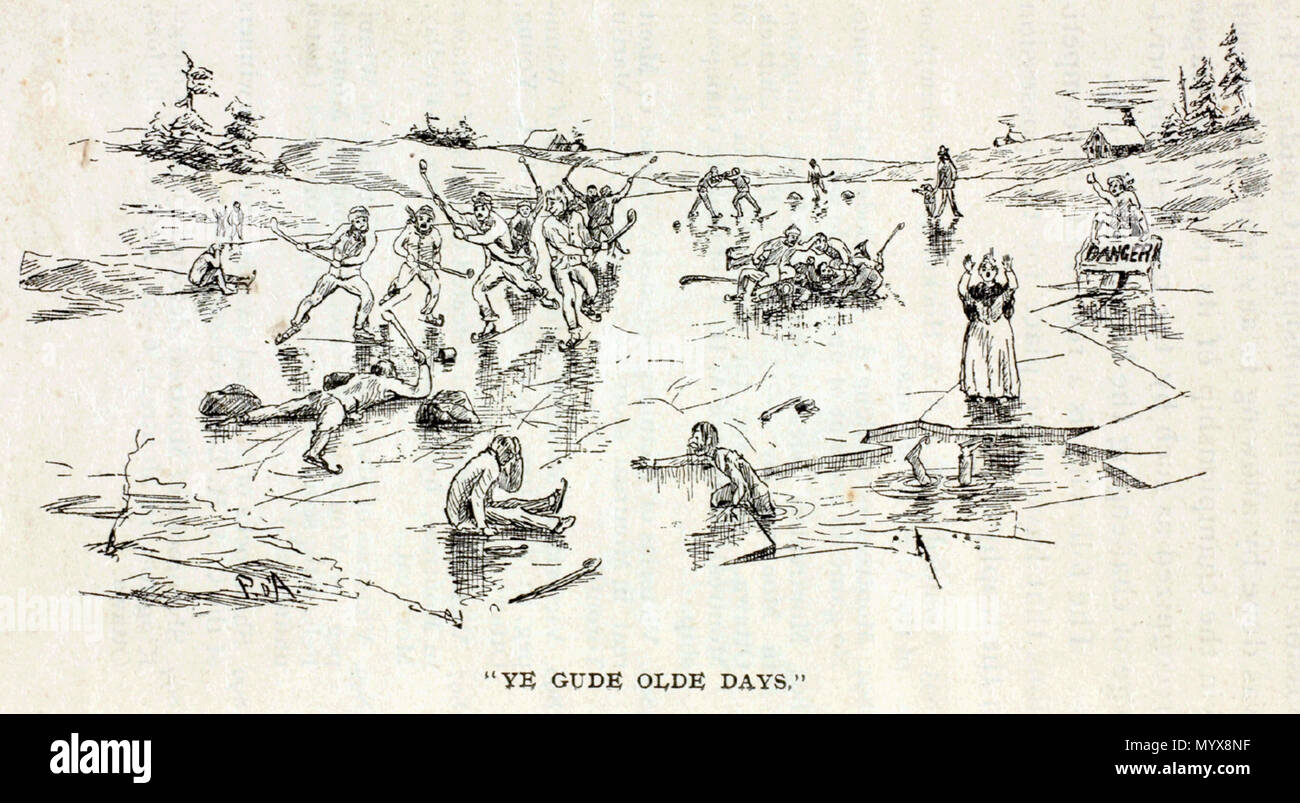 . Gude olde jours de hockey 2 Bon vieux temps du hockey sur glace Banque D'Images