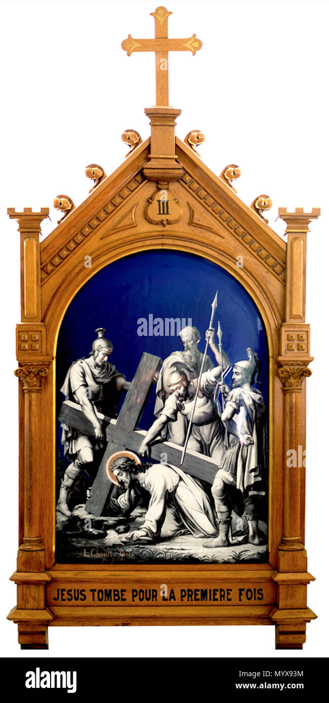 . Anglais : Station 3 de la Via Crucis Limoges Via 1Crucis-Blanc-03-L-1000px Banque D'Images