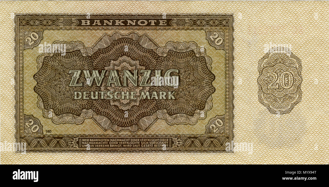 . 20 Mark, 1948 . 1948. LutzBruno 1 20Mark1948b Banque D'Images