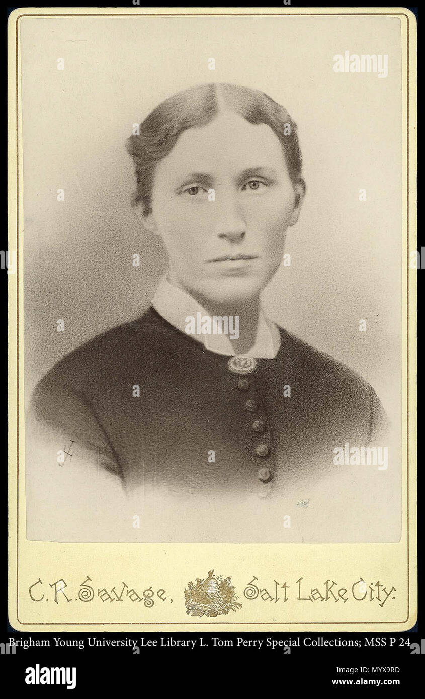 N° d'appel : MSS P24 Dossier Encadré 2 11 . Mary Ellen Jepson buste portrait. Entre vers 1880 et vers 1890 2272 MSS P 24 B2 F11 Banque D'Images