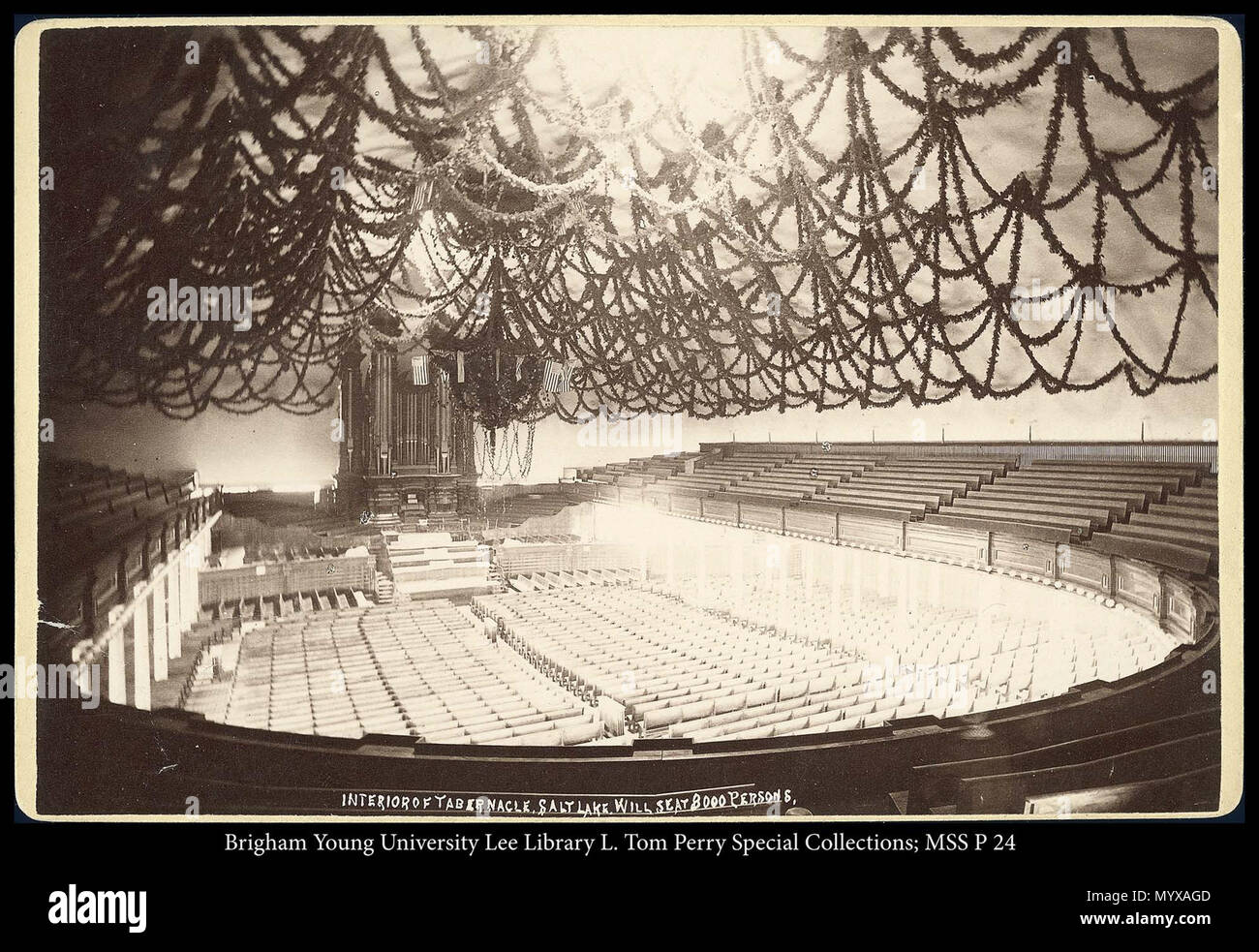 N° d'appel : MSS P24 Dossier Encadré 2 14 . Intérieur du Tabernacle, Salt Lake. Qui pourra accueillir 8 000 personnes. circa 1894 2330 MSS P 24 B2 F14 Banque D'Images