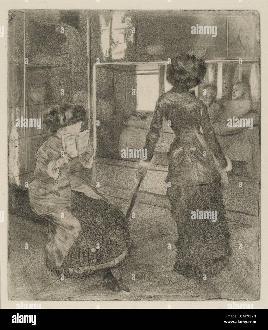 . Mary Cassatt au Louvre : la galerie étrusque . Entre 1874 et 1878 17 Le Musée de Brooklyn - Mary Cassatt au Louvre La galerie étrusque - Edgar Degas Banque D'Images