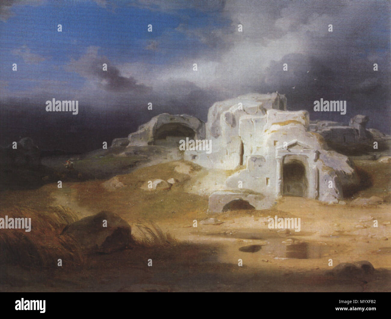 . Italiano : Tomba di Archimede Syracuse un di Carl Locher . 7 janvier 1850. Lovis Corinth (1797-1850) 20 Carl Locher - Syrakus-Grab des Archimedes Banque D'Images