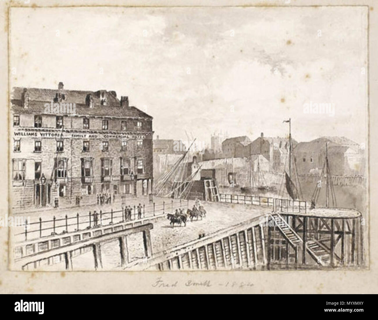 . Anglais : l'entrée du vieux port et l'hôtel Vittoria, 1884 . 1884. Smith, Frederick Schultz (1860-1925) 3 l'entrée du vieux port et l'hôtel Vittoria, 1884 Banque D'Images