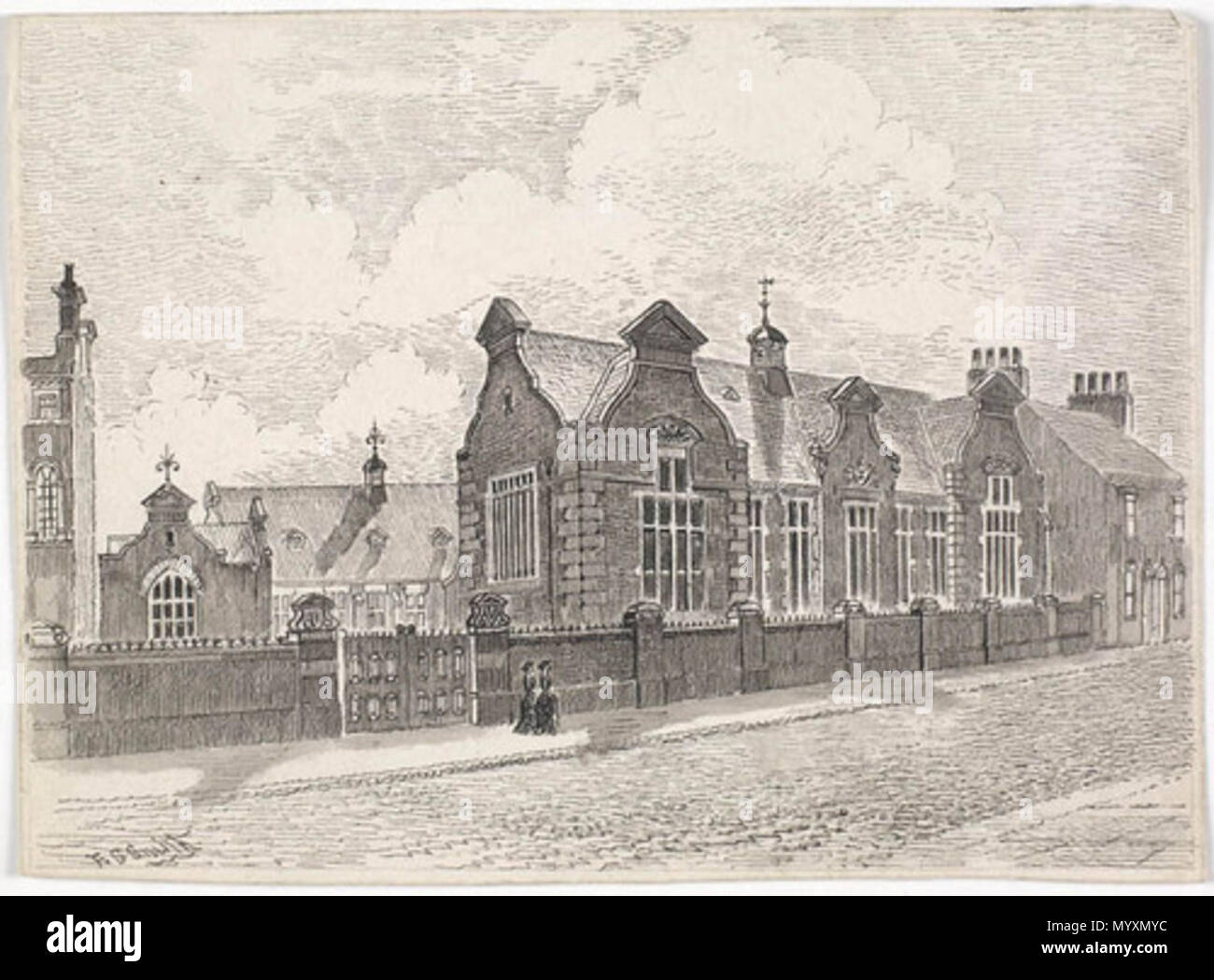 . Anglais : Wawne , École Conseil Rue c.1886 . vers 1886. Smith, Frederick Schultz (1860-1925) 4 rue de l'École Conseil d'Wawne , c.1886 Banque D'Images