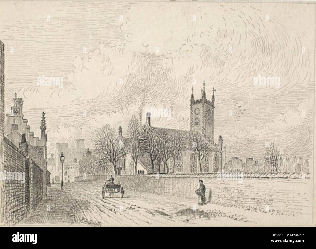 . Anglais : Eglise St Mary, Sculcoates , c.1885 . vers 1885. Smith, Frederick Schultz (1860-1925) 3 l'église de la Vierge Marie, Sculcoates , c.1885 Banque D'Images