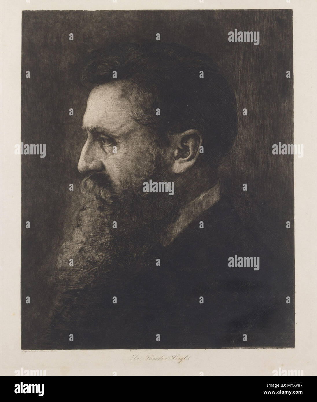 . Deutsch : Porträt Theodor Herzl (1860-1904) . 1903 Hermann 45 Grafik JMBerlin frappé 1999 98 0 Banque D'Images