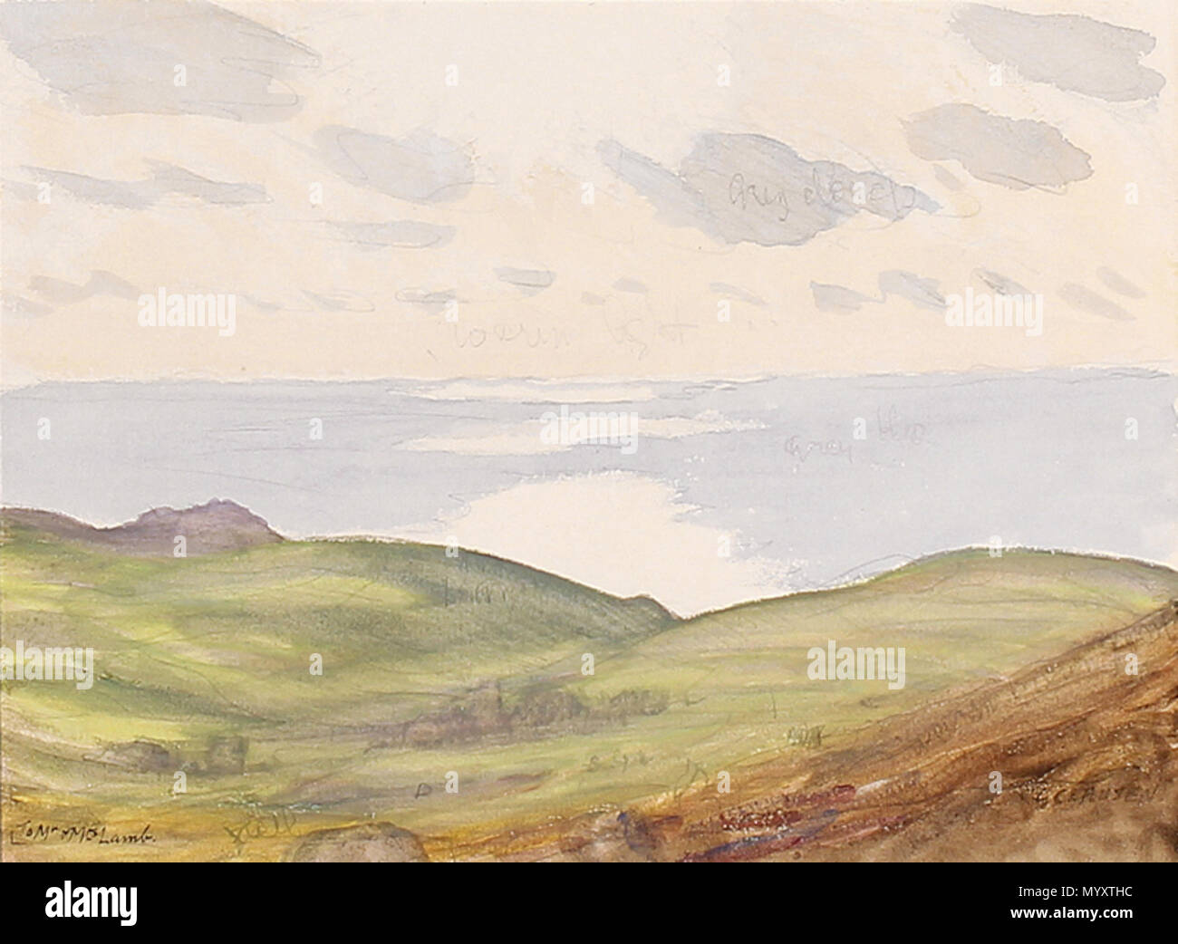 . Anglais : Dawn Mer et des bas. L'aquarelle. Signé et inscrit à 'Mr et Mme Lamb'. Ex. Coll : Helen et Arthur Grogan. 7x10 pouces. . Avant 1945. George Clausen (1852-1944) Noms alternatifs sir George Clausen peintre et graveur Britannique Description Date de naissance/décès 18 Avril 1852 22 novembre 1944 Lieu de naissance/décès London London Authority control : Q3760466 : VIAF ?59357806 ISNI : ?0000 0000 8386 4226 ULAN : ?500000128 RCAC : ?n89605895 : WGA ?CLAUSEN, George Clausen-85692 22 WorldCat Banque D'Images