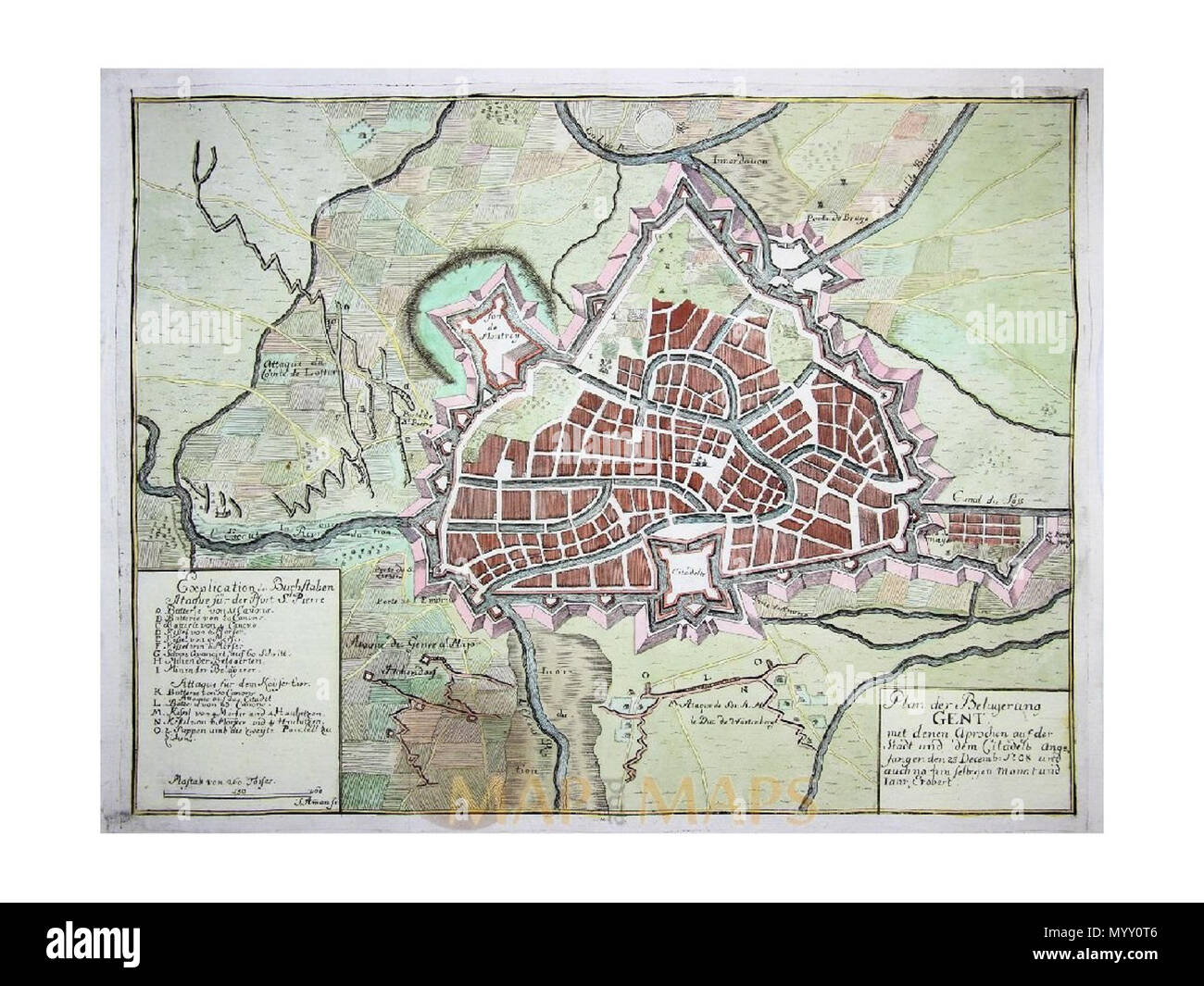. Anglais : Gent-gand-Belgique-old-town-plan-merian-1708 . 1708. Merian, 39 1708 Gent-gand-Belgique-old-town-plan-merian-1708 Banque D'Images
