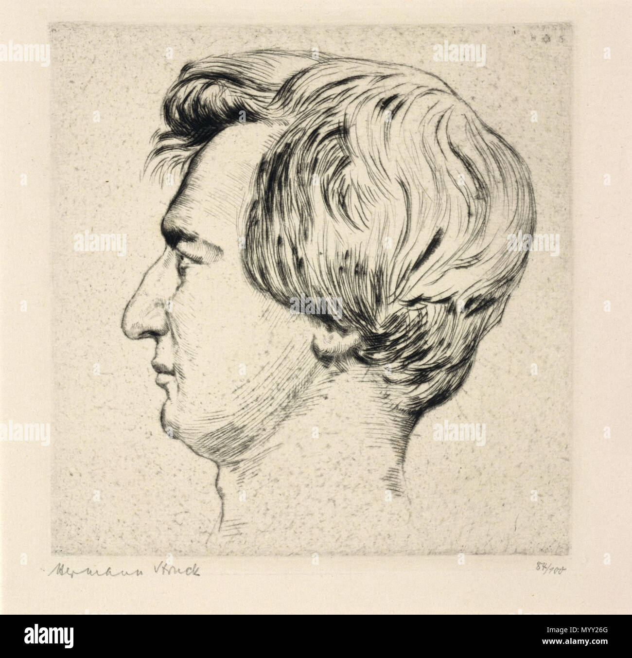 . Deutsch : Porträt Heinrich Heine (1797-1856) . 1915 Hermann 47 Grafik frappé JMBerlin RDA 97 311 Banque D'Images