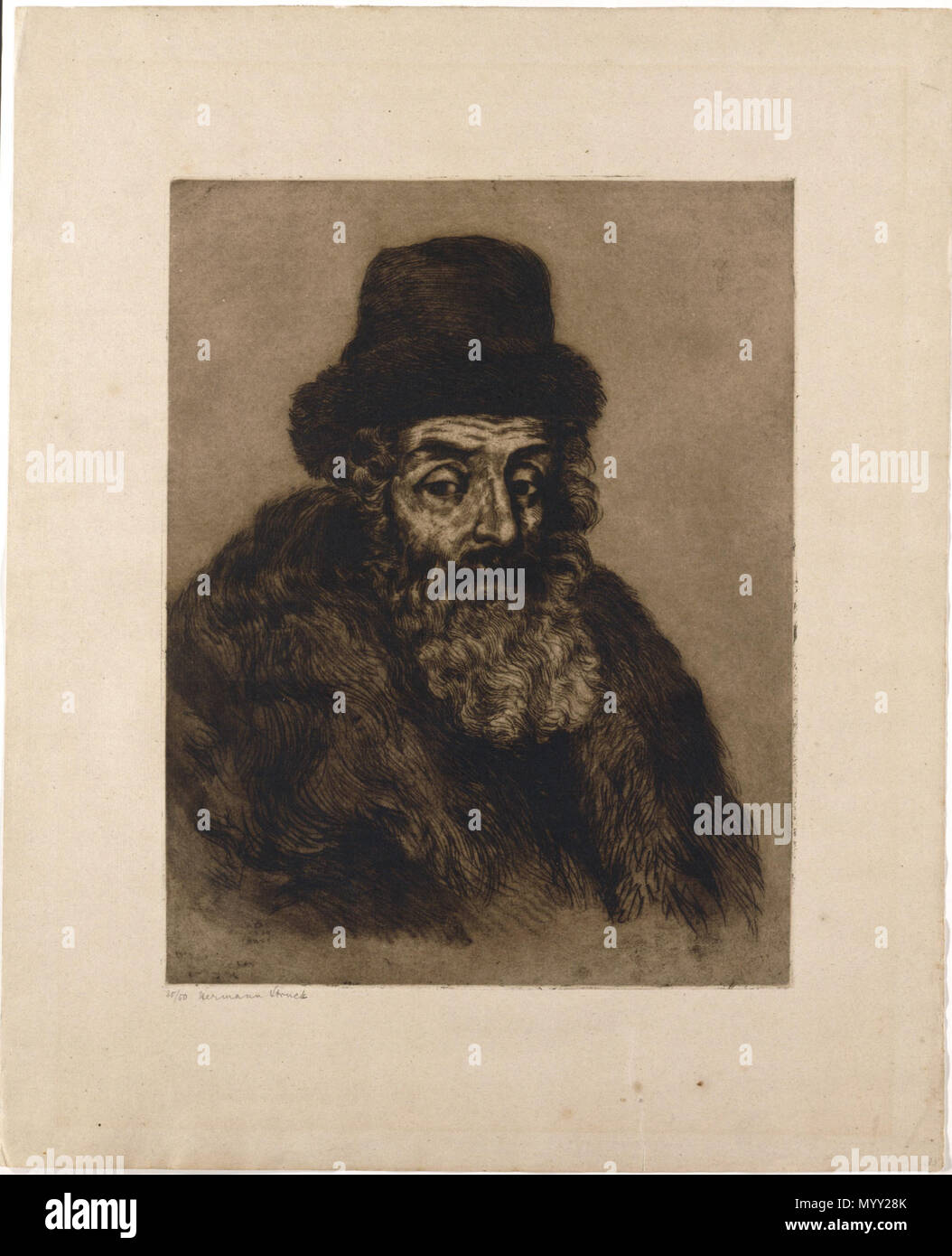 . Deutsch : Porträt le rabbin Akiba Eger (1761-1837) . 1914 Hermann 48 Grafik frappé JMBerlin GDR 9734 Banque D'Images