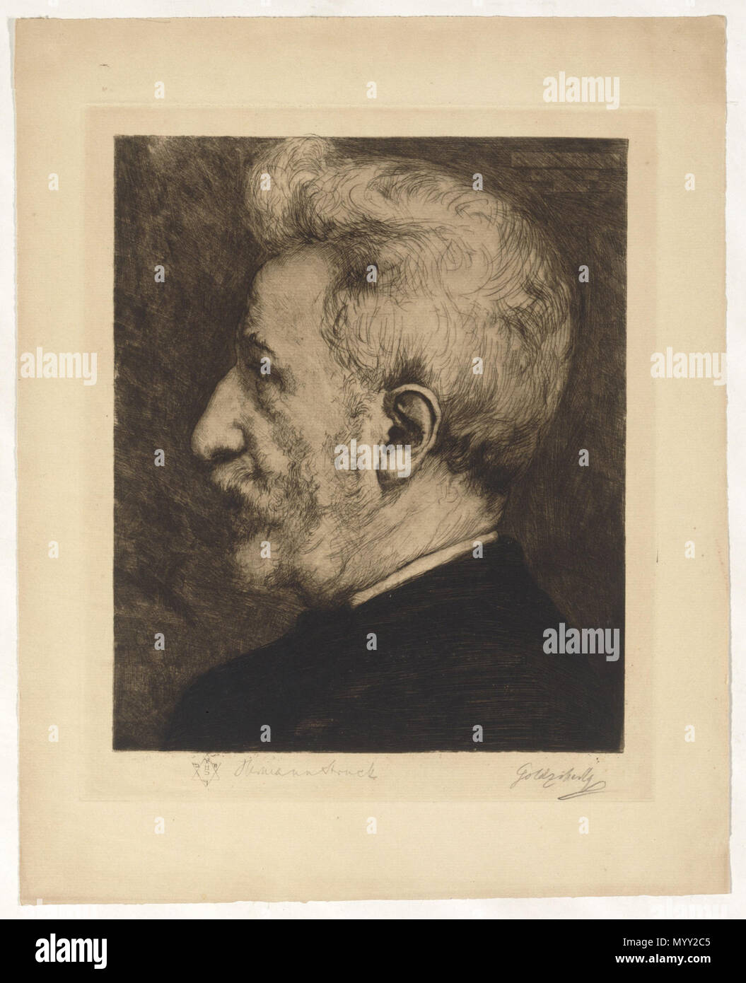 . Deutsch : Porträt Ignaz Goldziher (1850-1921) . vers 1903 Hermann 48 Grafik frappé JMBerlin GDR 9815 Banque D'Images