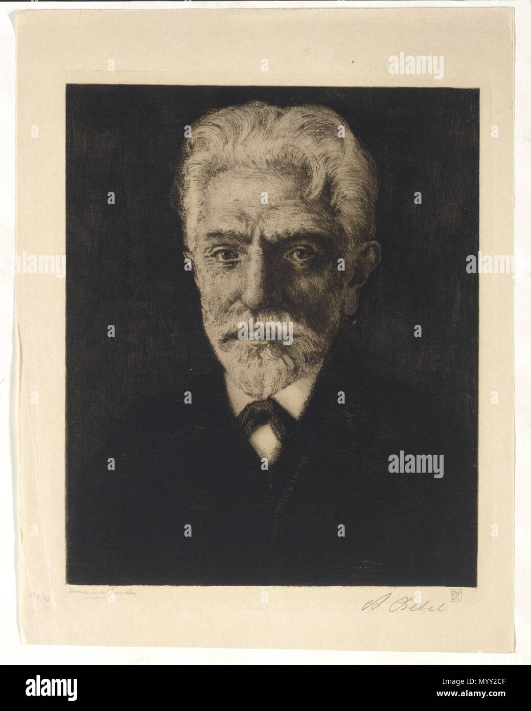 . Deutsch : Porträt August Bebel (1840-1913) . 1904 Hermann 48 Grafik frappé JMBerlin GDR 9817 Banque D'Images