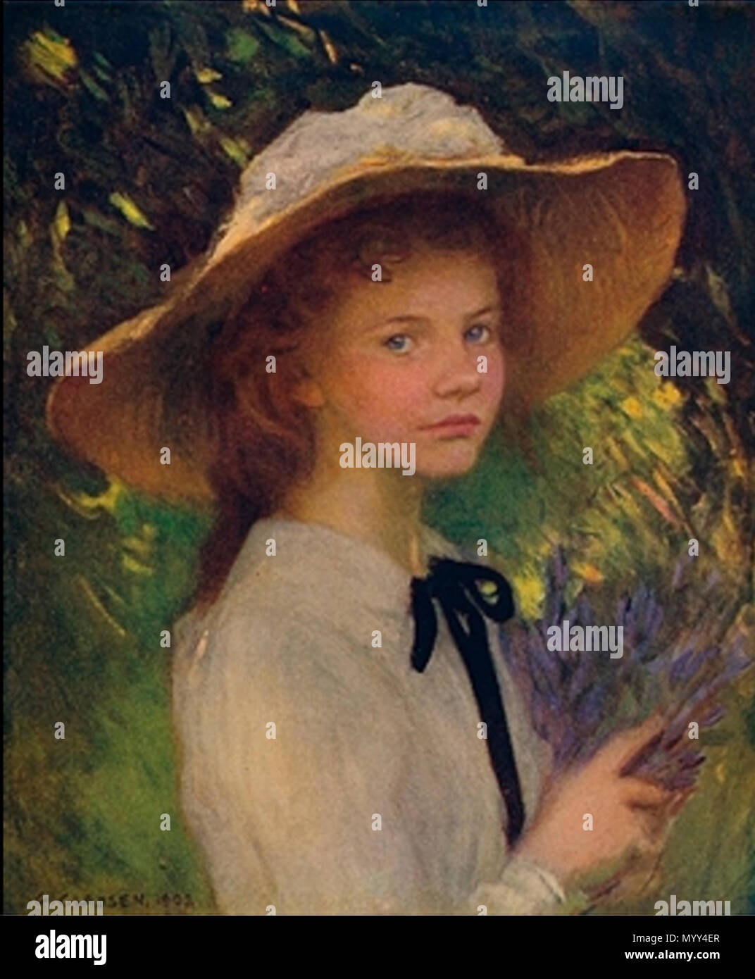 . Русский : George Clausen RA (18 avril 1852 - 22 novembre 1944). Kitty, Kitty, 1902 190258 Banque D'Images