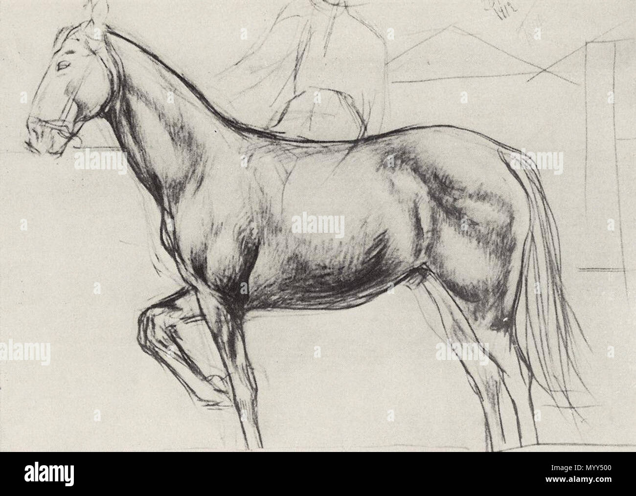 . Русский : рисунки Петрова Водкина художника - (1878-1939) . avant 1947. Kuzma Petrov-Vodkin Sergueïevitch 60 Kuzma Petrov-Vodkin sketch-pour-les-Bain-peinture-la-rouge-horse-1912-1 Banque D'Images