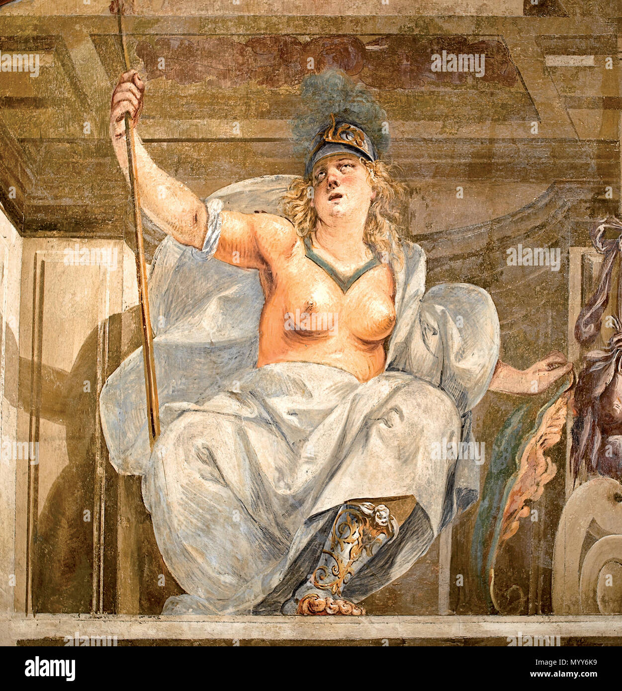 . Italiano : Minerva, l'amministrazione del ciclo affrescato raffigurante le Storie di Achille 71 Minerva - G.S. Montalto Banque D'Images