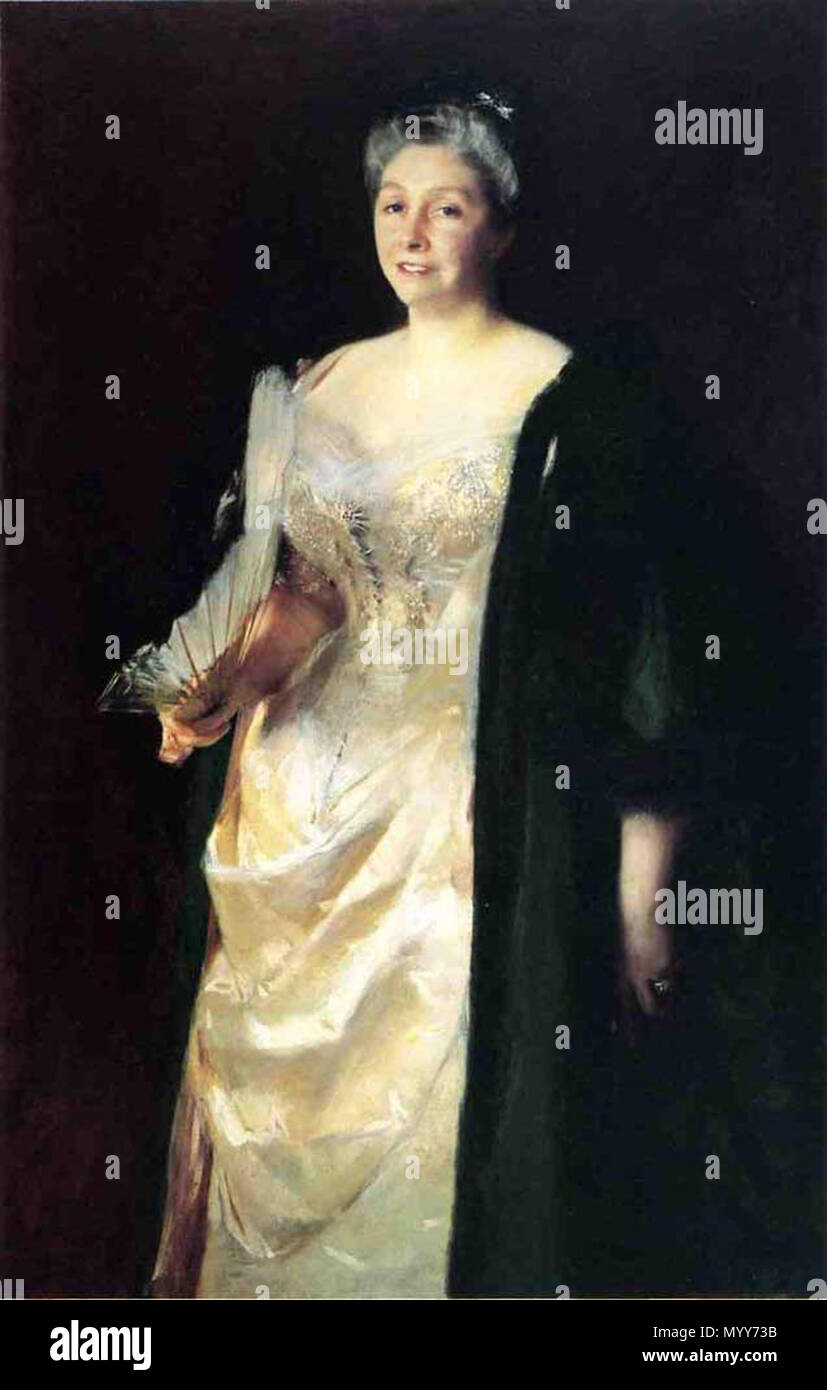 . Anglais : Mme William Playfair (née Emily Kitson, 1841-1916) John Singer Sargent -- Le peintre américain 1887 Huntington Library, Art Collections and Botanical Gardens, San Marino, CA Huile sur toile 59 x 38 in. Jpg : Fine Art en ligne Jpg : Webshots . 1887. John Singer Sargent (Janvier 12, 1856 - Avril 14, 1925) 72 Mme William Playfair Banque D'Images