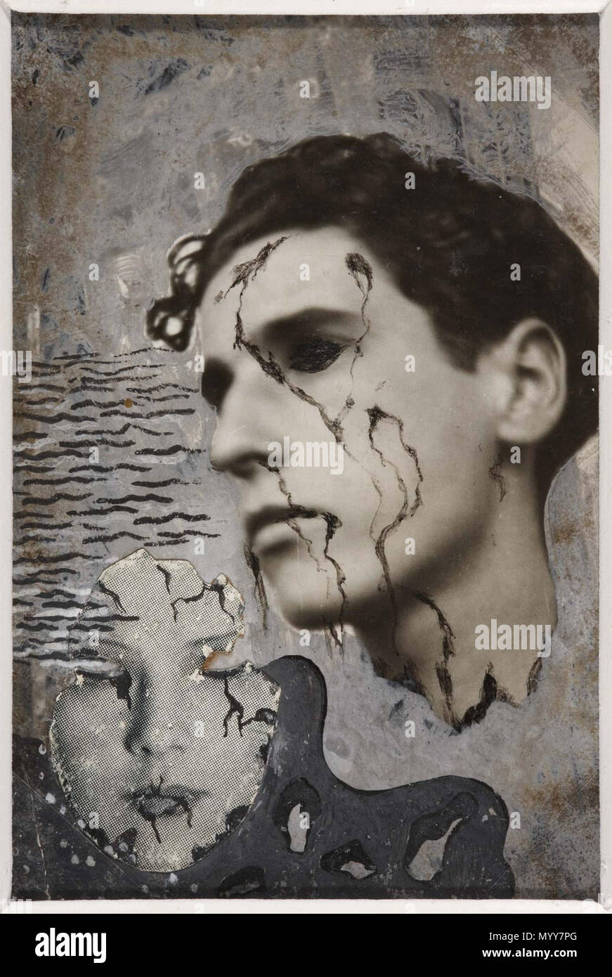 . Español : S/T, collage, fotocollage y dibujo sobre papel, 7,8 x 5,5 cm, Madrid, Museo Nacional Centro de Arte Reina Sofía . 1936. Nicolas de Lekuona 74 Nicolas de lekuona-st-mncars Banque D'Images