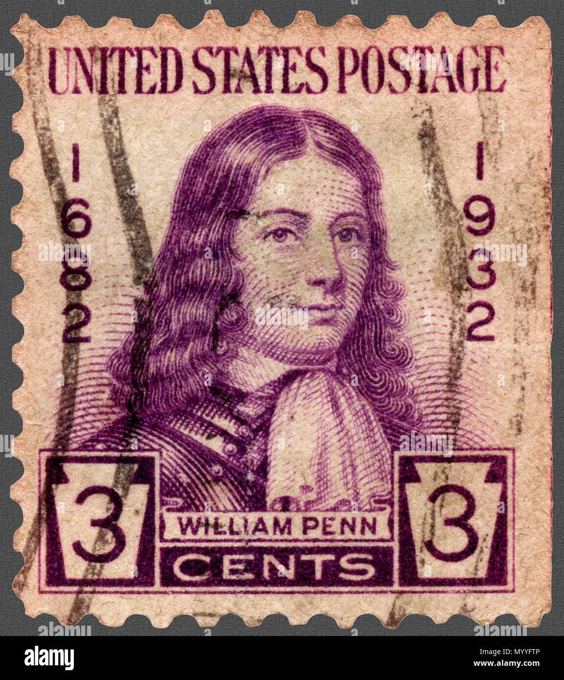 William Penn Timbre-poste Banque D'Images
