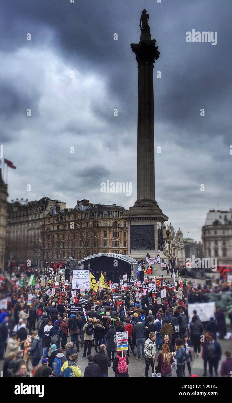 Londres, Royaume-Uni. Mar 21, 2015. L'anti-racisme rassemblement à Trafalgar Square Crédit : Af8images/StockimoNews/Alamy Live News Banque D'Images