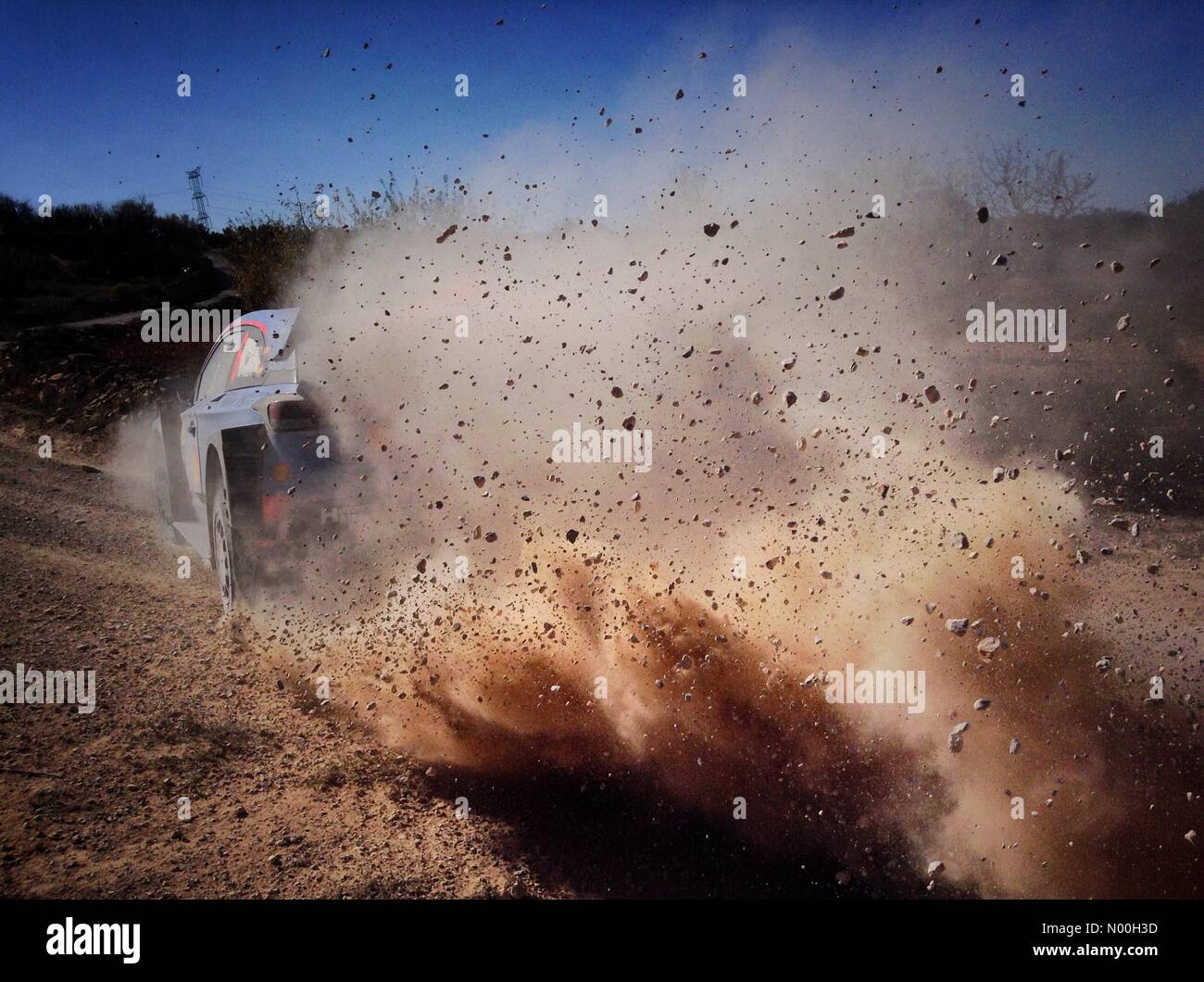 SPORT : RallyRACC WRC Catalunya / Rally de España 2017. L'étape spéciale SS3 - Terra Alta 1, Daniel Sordo / Marc Marti dans leur Coupé Hyundai i20 WRC Rally voiture, Catalogne, Espagne. 06/10/2017 Banque D'Images