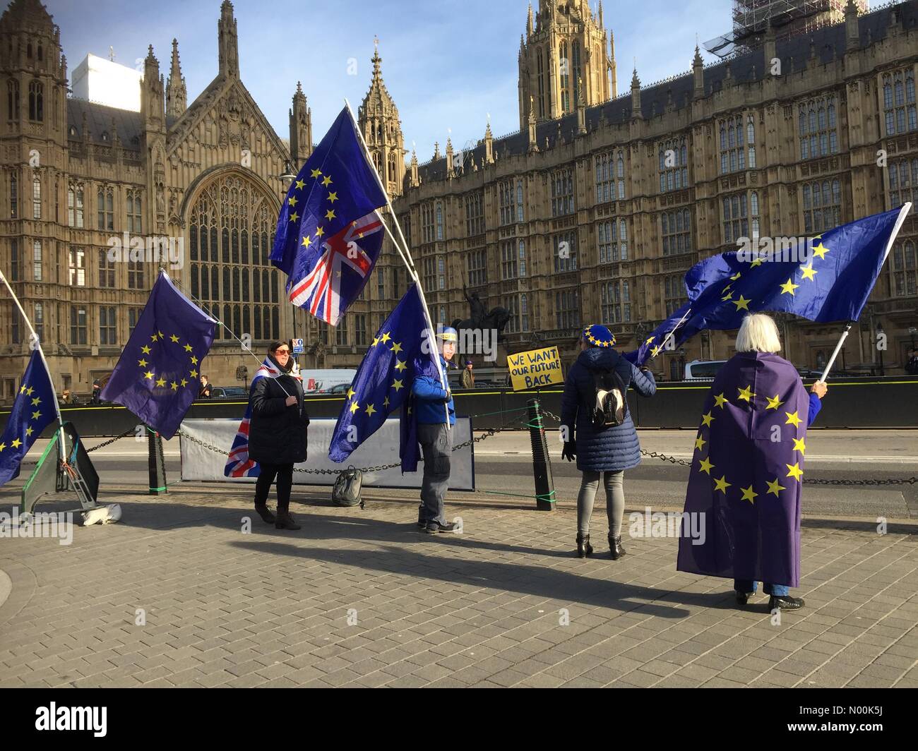 Londres, Royaume-Uni. 30 janvier, 2018. Brexit Brexit signifie en dehors des militants des Chambres du Parlement. Credit : Expo photo/StockimoNews/Alamy Live News Banque D'Images