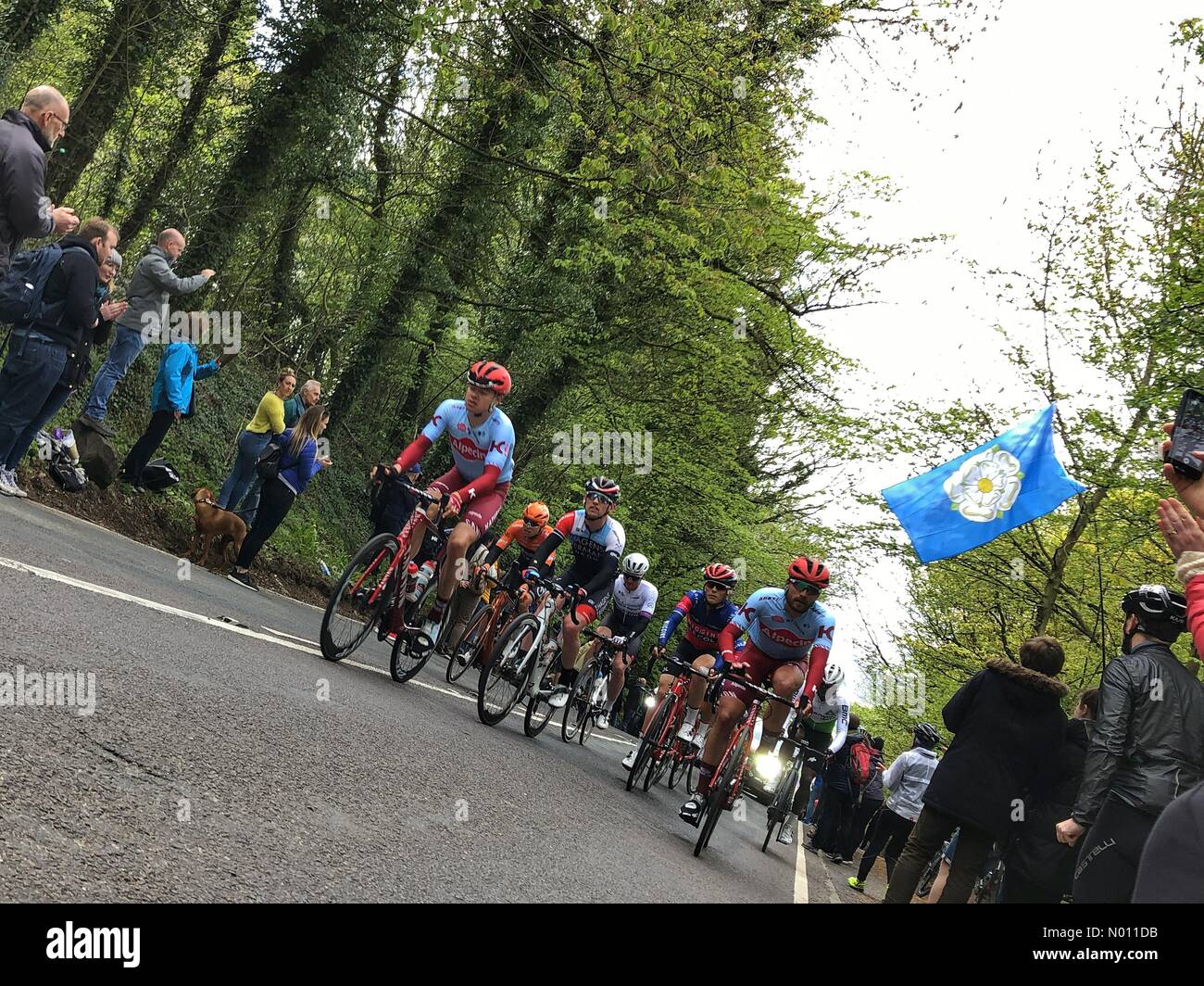 Otley Chevin est, Yorkshire, UK. 5e mai 2019. Randonnée racers sur Cote de Otley Chevin Chevin est Road Tour de Yorkshire Credit : Andy Pearson/StockimoNews/Alamy Live News Banque D'Images