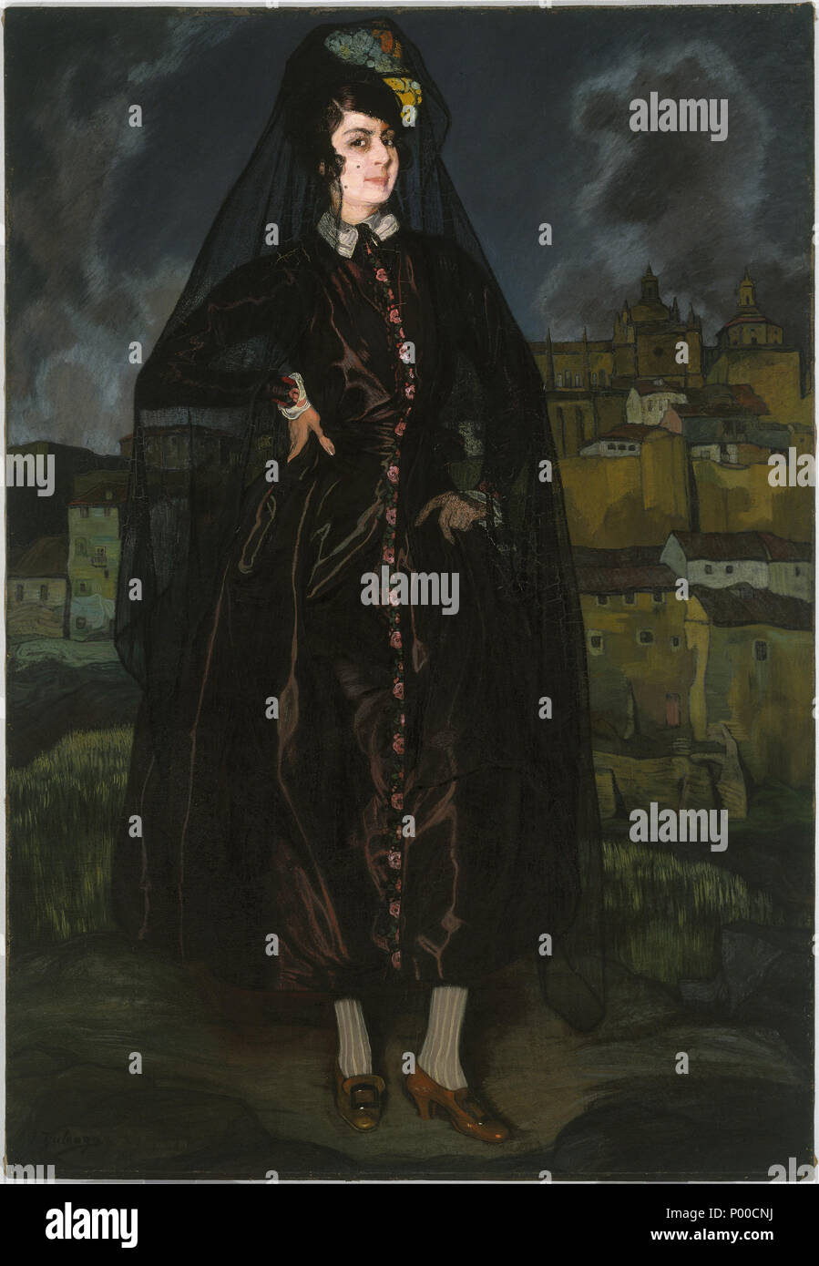 50 Ignacio Zuloaga y Zabaleta - Portrait d'Anita Ramírez en noir - Google Art Project Banque D'Images