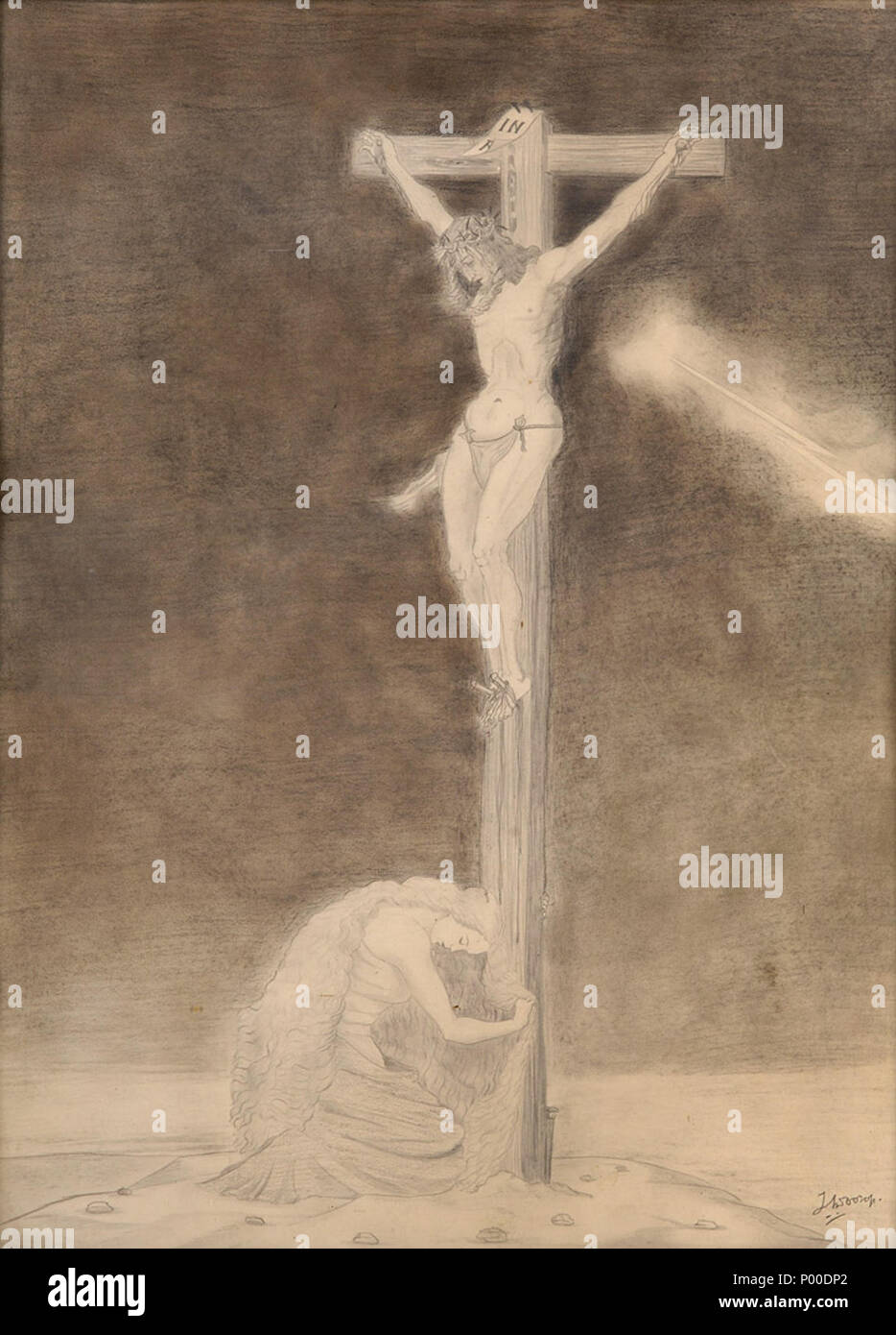 . Kreuzigungsszene. Signiert. Bleistiftzeichnung. 62 x 46 cm . en 1928. Jan Toorop (1858-1928) Nom de naissance Autres noms : Johannes Theodorus Toorop néerlandais Description peintre, sculpteur, dessinateur et graveur Date de naissance/décès 20 Décembre 1858 3 mars 1928 Lieu de naissance/mort Poerworedjo, Indonésie La période de travail de La Haye entre 1873 et 1928 circa circa lieu de travail de La Haye (1872), Leiden (1872-9), Dundee (1874), La Haye (1875), Delft (1879-1880), Amsterdam (1880-2), Machelen (1883-4), Bruxelles (1884-5), Londres (1885), Bruxelles (1885-90), Paris, La Haye (1886 Banque D'Images