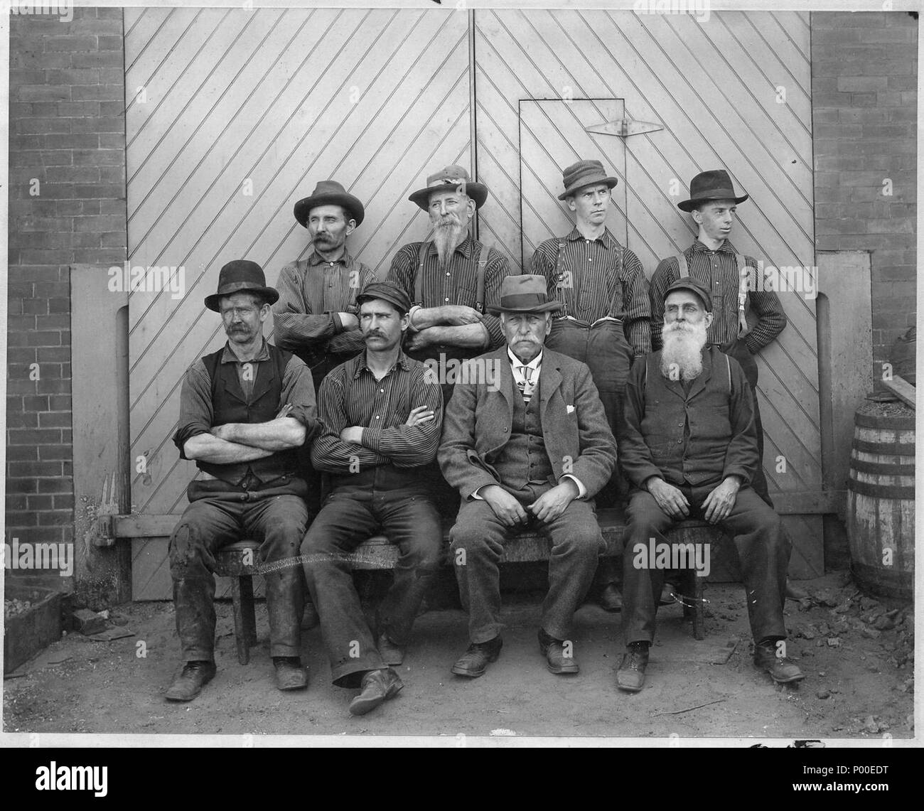 Les membres du département de la fonderie, 1901 US Navy Yard, Mare Island. - Banque D'Images