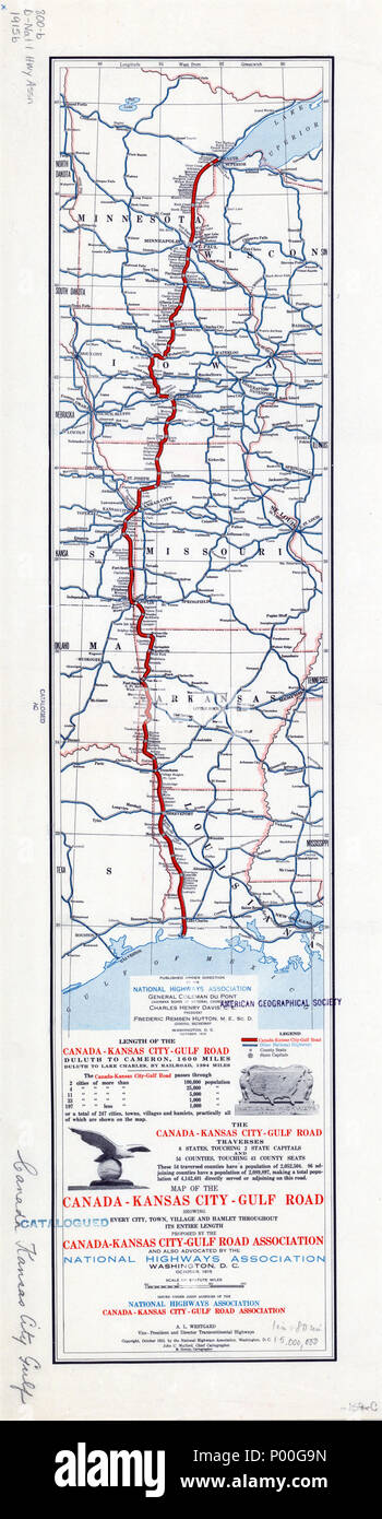 68 Plan de la Canada-Kansas City-Gulf Road BNM11557 Banque D'Images