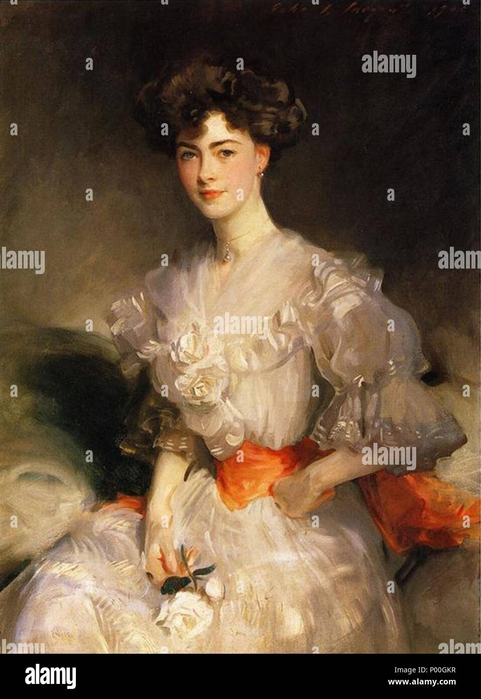 . Anglais : Maud Manteaux John Singer Sargent -- Le peintre américain 1906 Collection privée Huile sur toile 106,8 x 78,8 cm (42 x 31 in.) Inscription (en haut à droite :) John S. Sargent 1906 .Jpg : amie de la galerie JSS . 1906. John Singer Sargent Naissance : 12 janvier 1856, Florence est mort : 14 avril, 1925, Londres, Royaume-Uni 70, 1906 manteaux Maud Banque D'Images