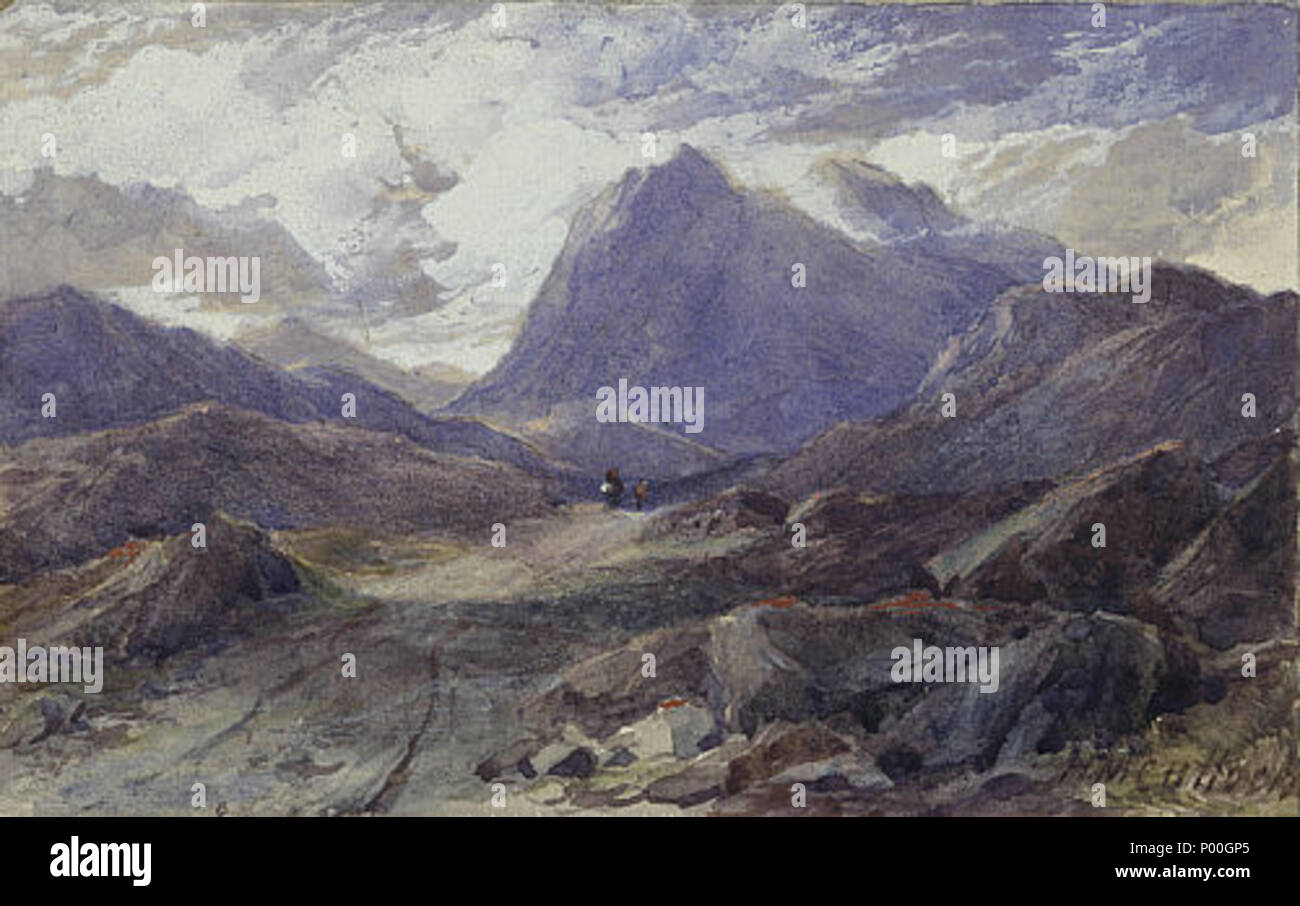 French : Photo de Glencoe, l'Argyllshire, 1864. Aquarelle et