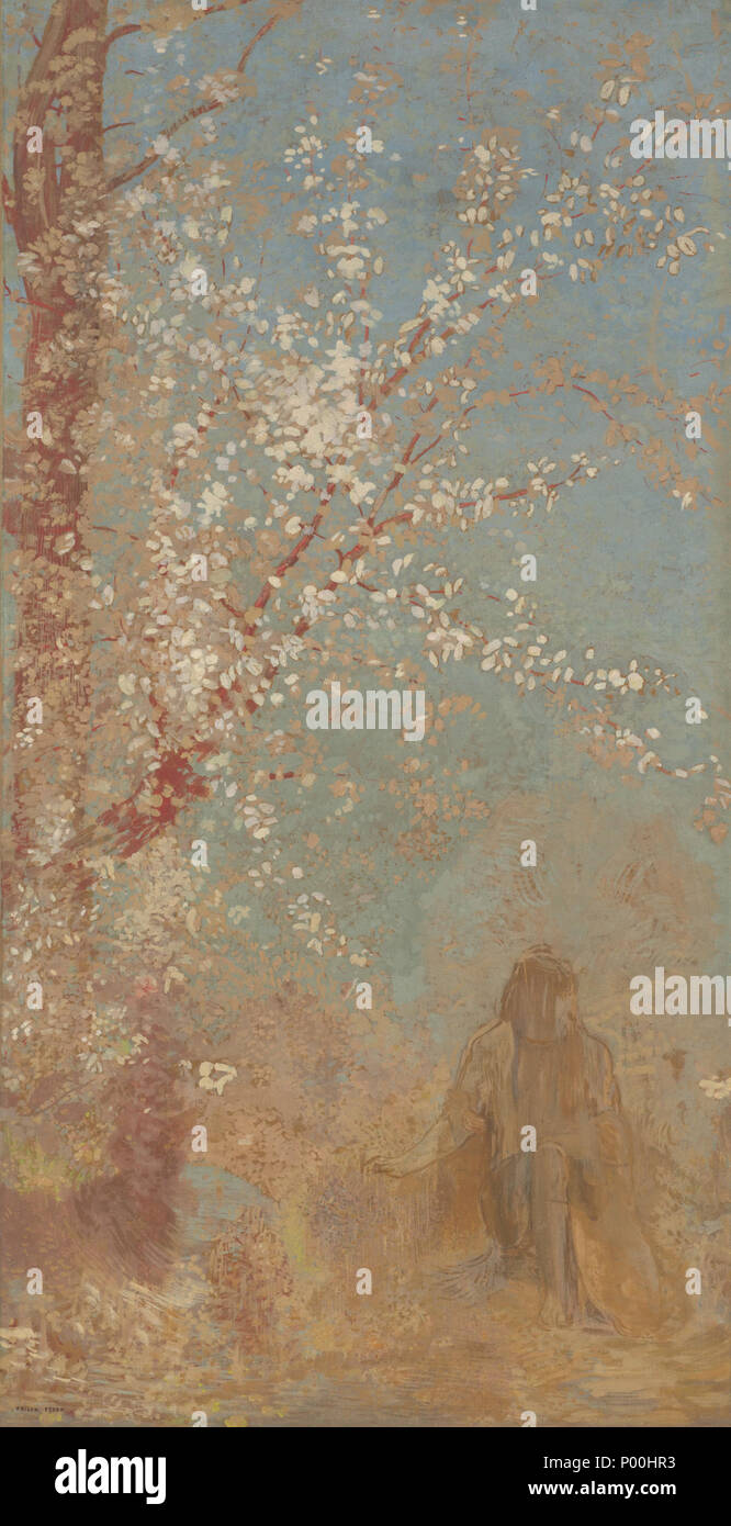 . Anglais : Peinture d'Odilon Redon, 1905 Nederlands : Schilderij van Odilon Redon, 1905 . English : The Red Tree Nederlands : De rode boom . 190525 De rode boom - s0464N1996 - Van Gogh Banque D'Images