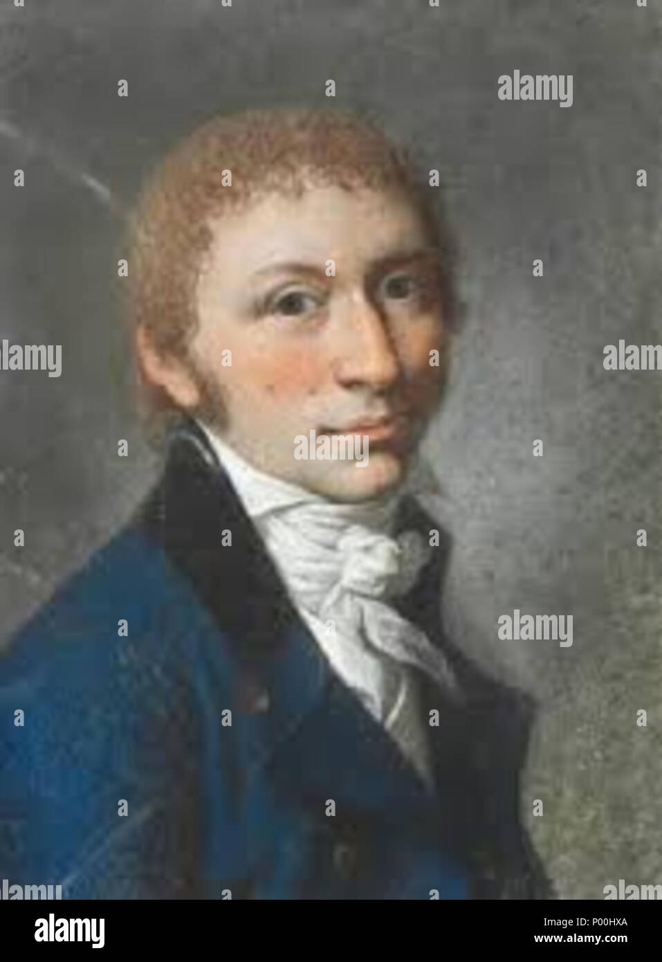 . Anglais : Portrait d'Otto Christian Kynde (1766-1839) Conseiller d'État, district revenue officer dans Hillerød. Il porte une veste bleue et un gilet blanc , ca. 180078 Kynde Christian Otto (1766-1839) Banque D'Images