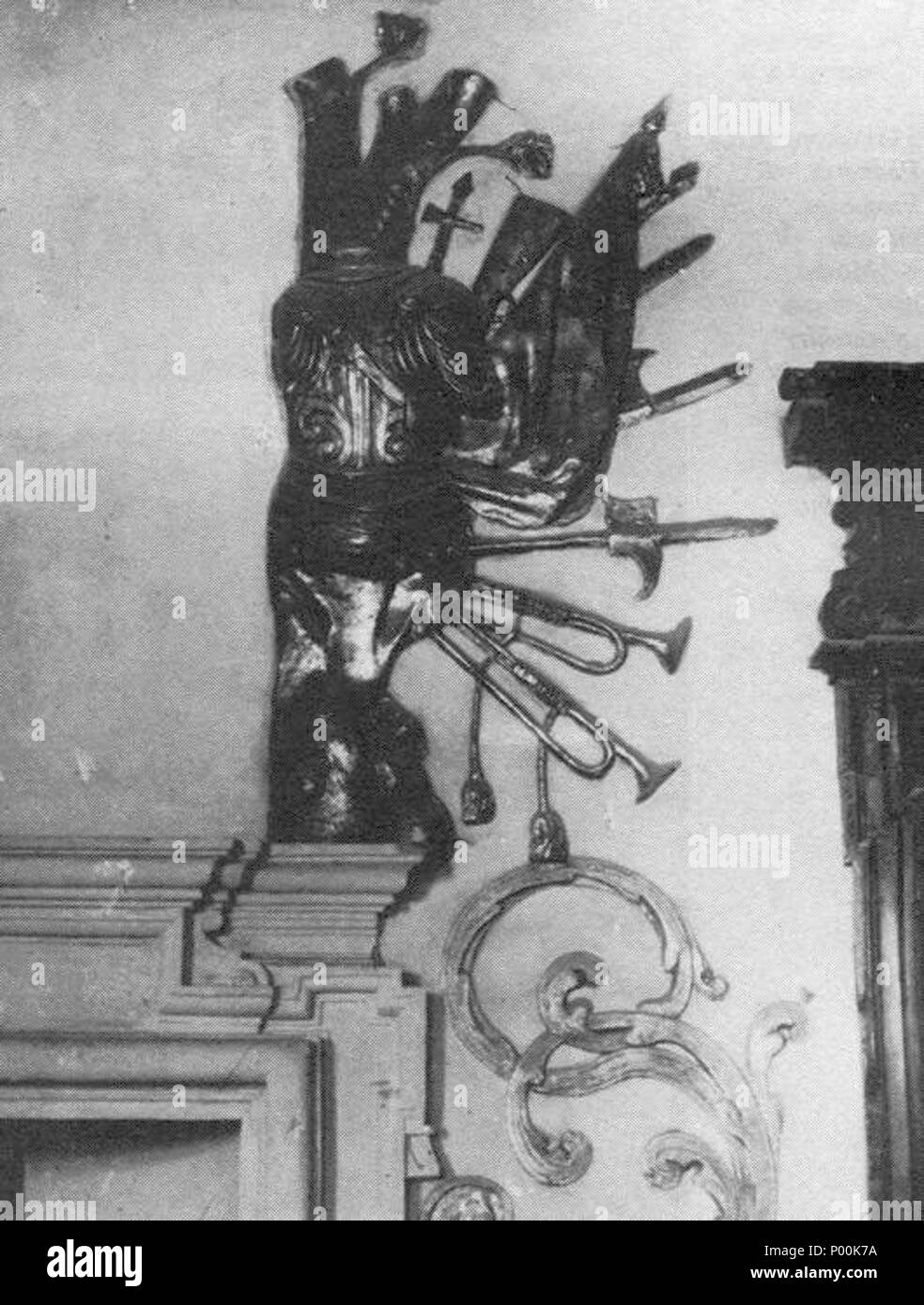 . Anglais : décorations en stuc dans la salle des Chevaliers du Château Podhorce. Polski : Dekoracje stiuku Rycerskiej w w w zamku Sali. Podhorcach . Avant 1939 84 03 Podhorce Sala Hotel Zielony Banque D'Images