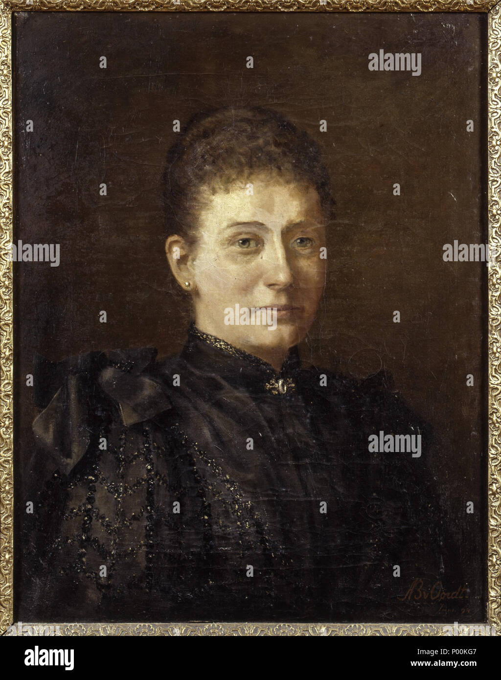 . Nederlands : Portret van Christina Louisa Henrietta Geertruida van Oordt (1850-1897) , porte geschilderd Adri Bleuland van Oordt . Entre 1875 et 1899. Adri Bleuland van Oordt 85 Portret van Christina Louisa Henrietta Geertruida van Oordt (1850-1897) Banque D'Images