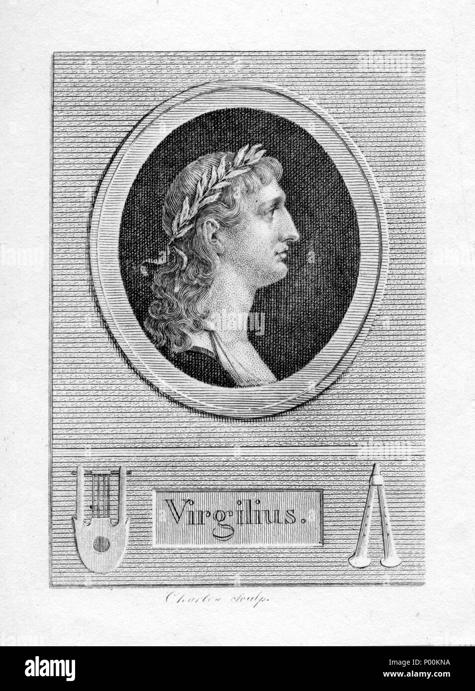 . English : portrait gravé . inconnue. "Charles" [ ?] 86 Publius Vergilius Maro (par Charles) Banque D'Images