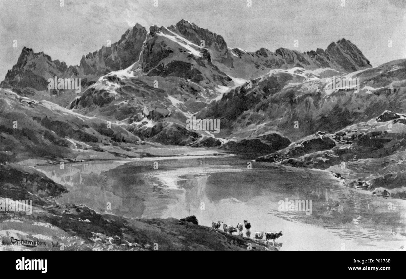 2 Compton, 1904, Zürsersee gegen die Wildgruppe Banque D'Images